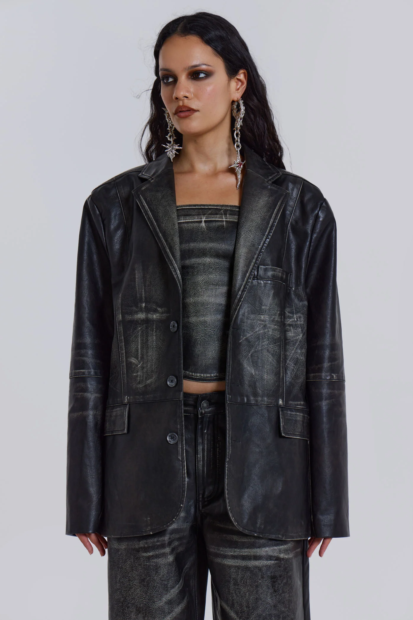 Ash Faux Leather Blazer - Image 2
