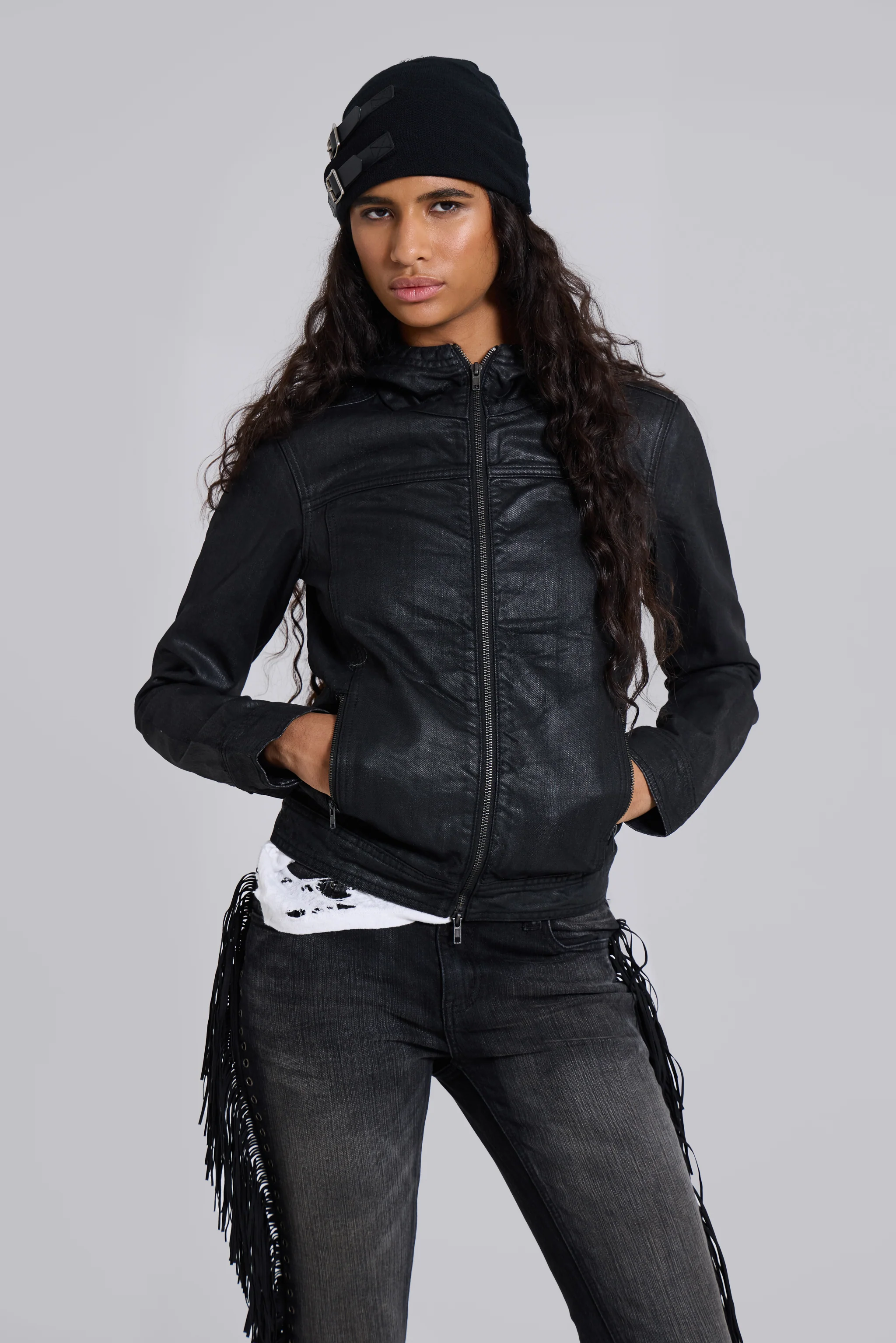 Bedrock Waxed Hooded Denim Jacket - Image 2