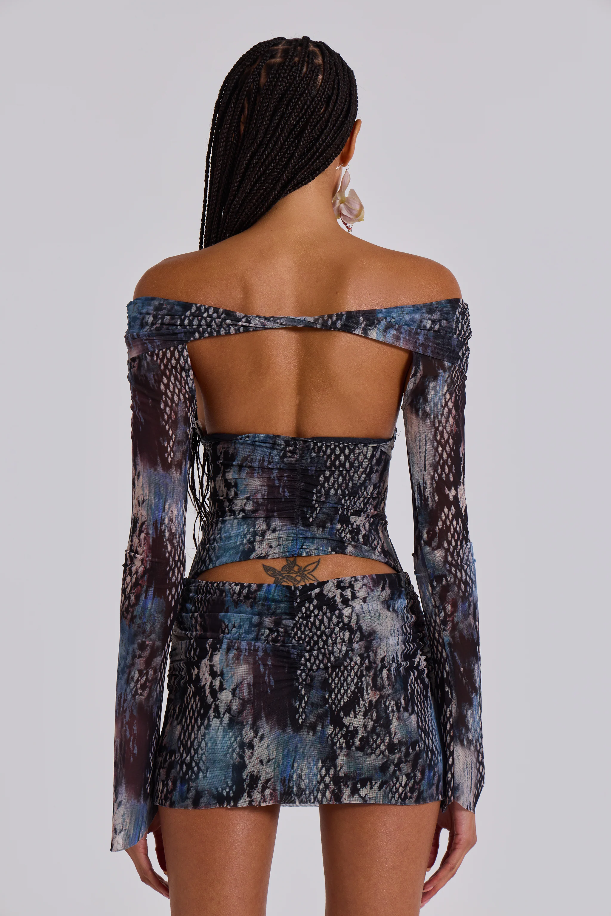 Bianca Macrame Mesh Mini Dress - Image 3
