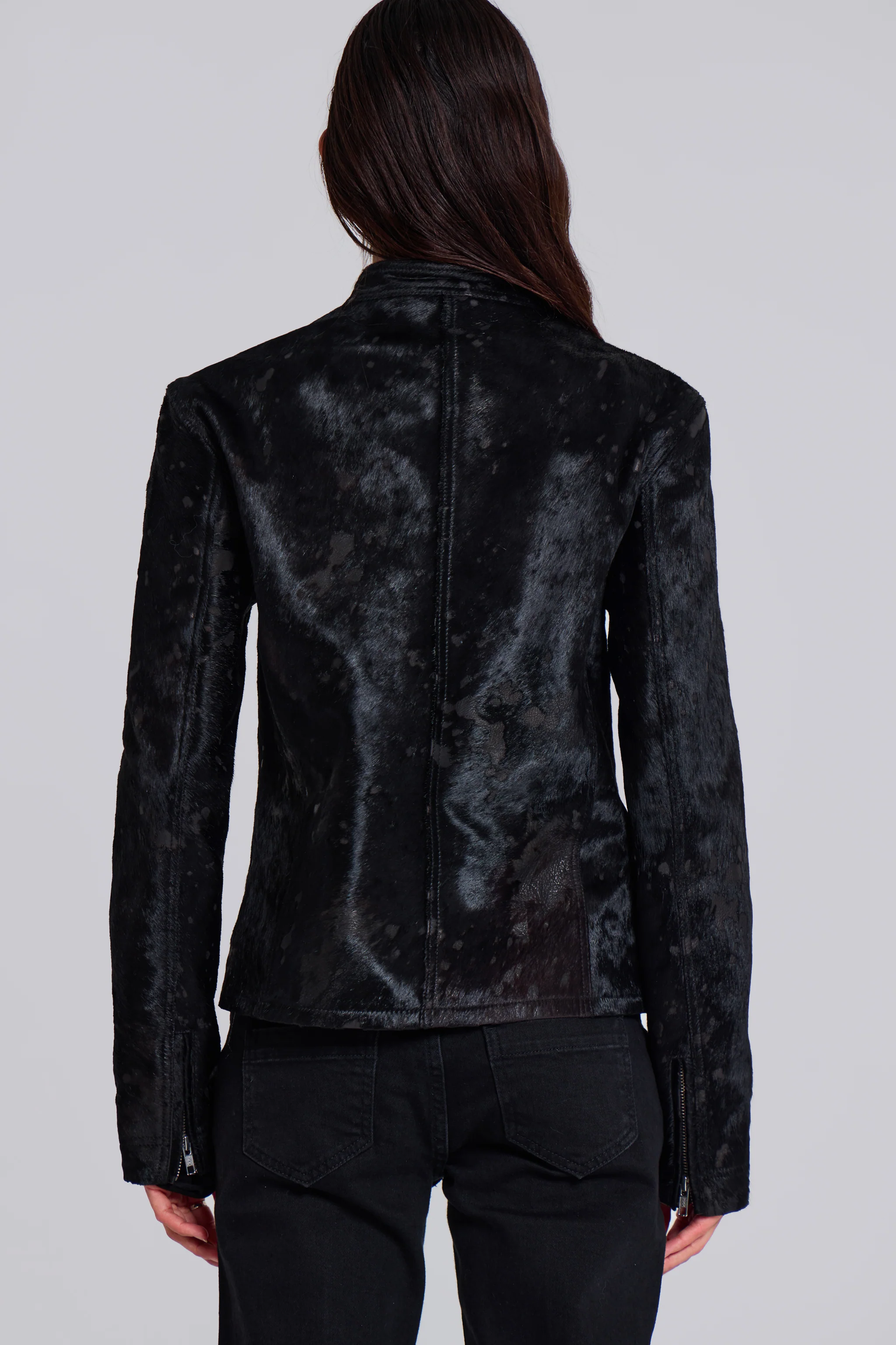 Black Real Leather Piston Jacket - Image 8