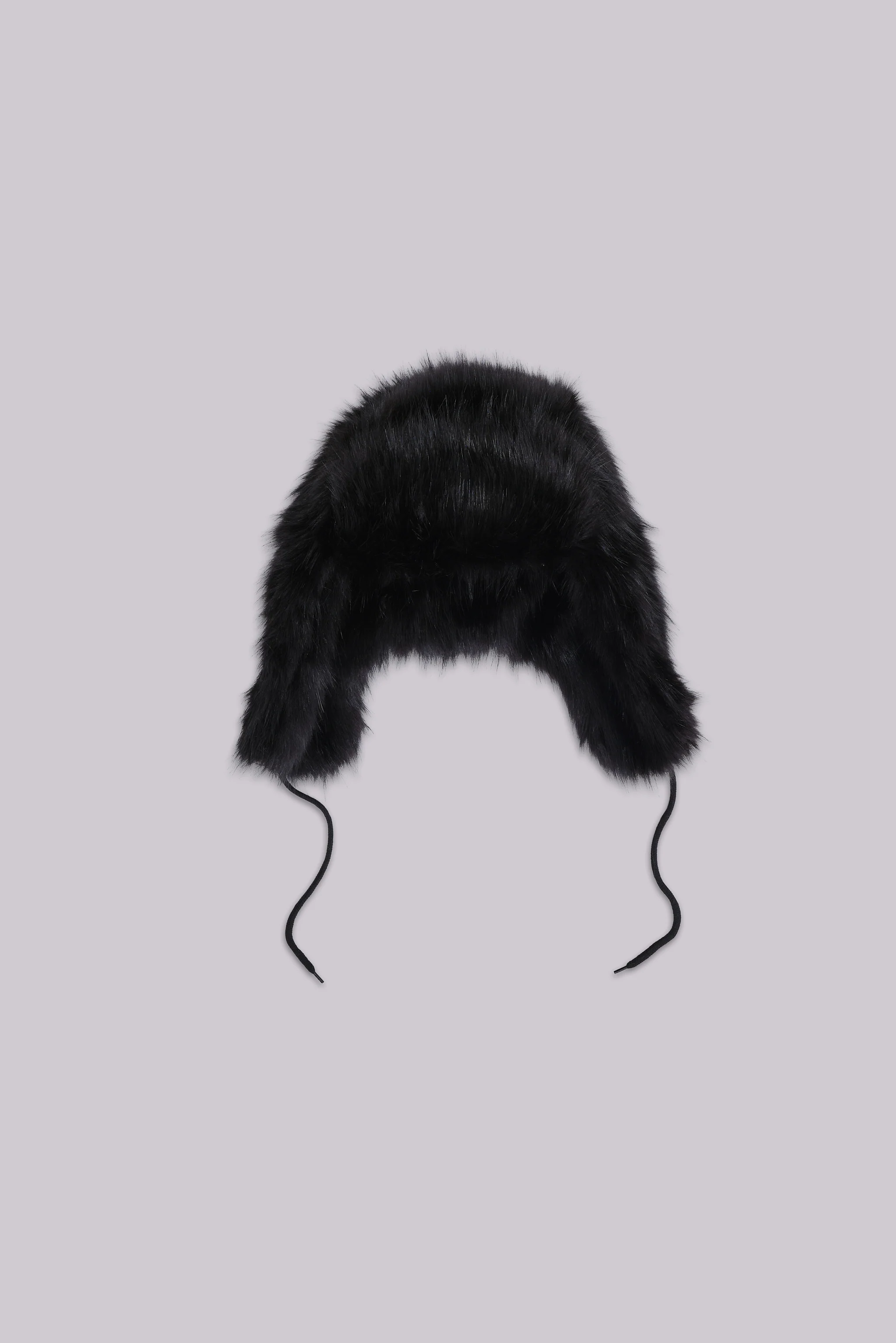 Black Faux Fur Trapper Hat - Image 3