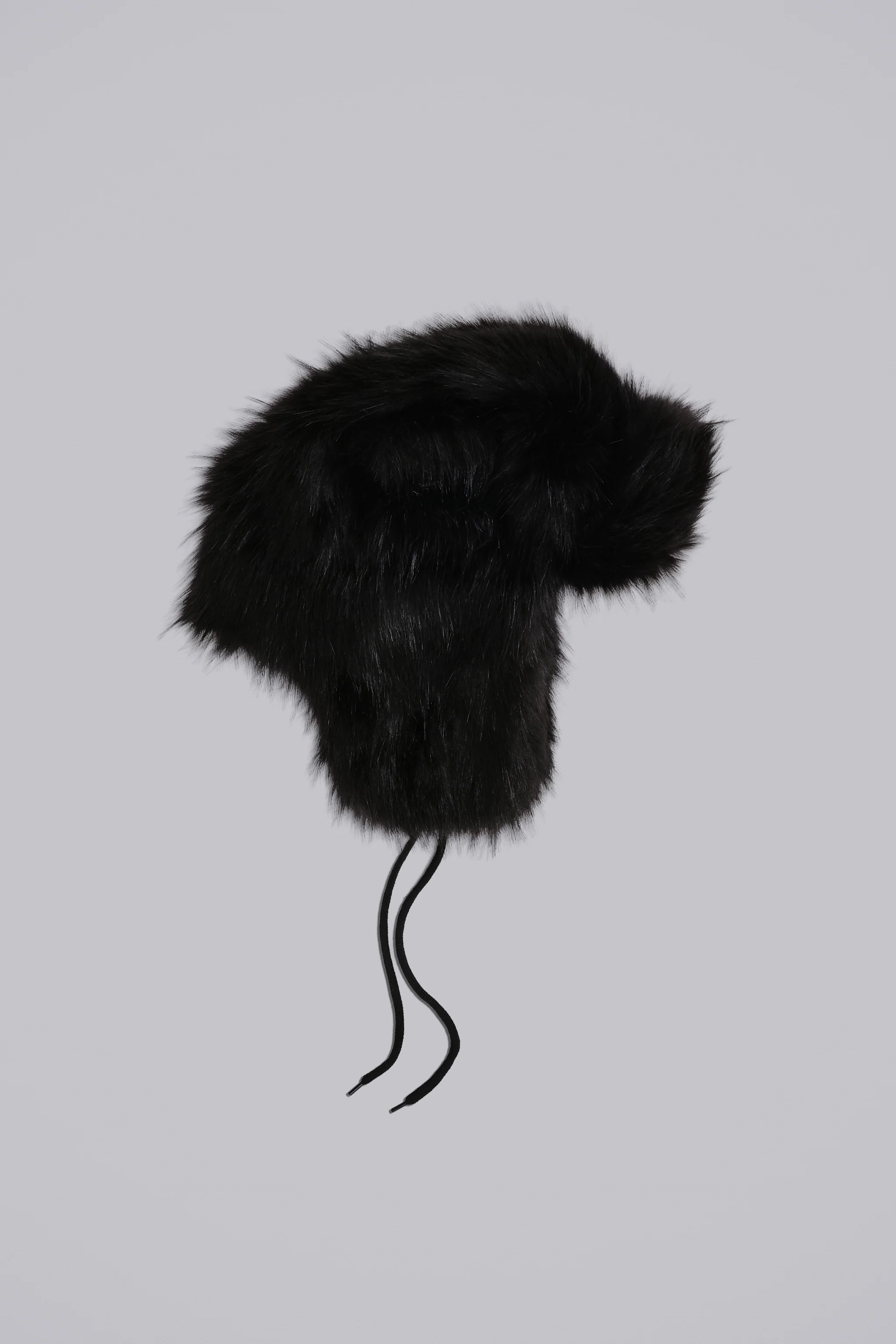 Black Faux Fur Trapper Hat - Image 8