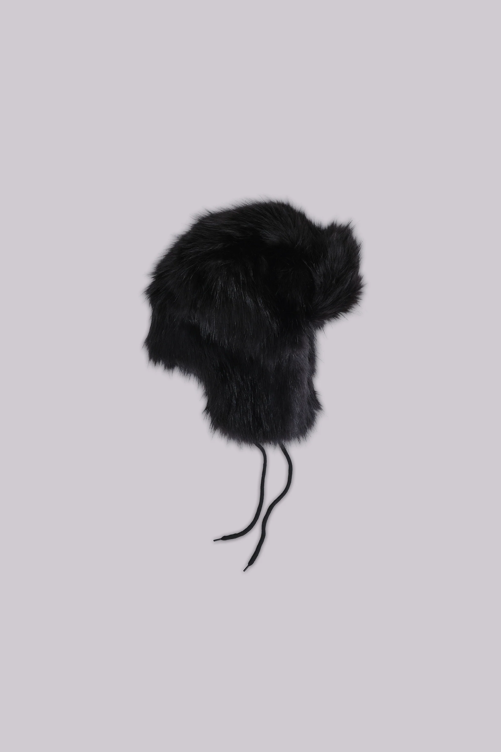 Black Faux Fur Trapper Hat - Image 5