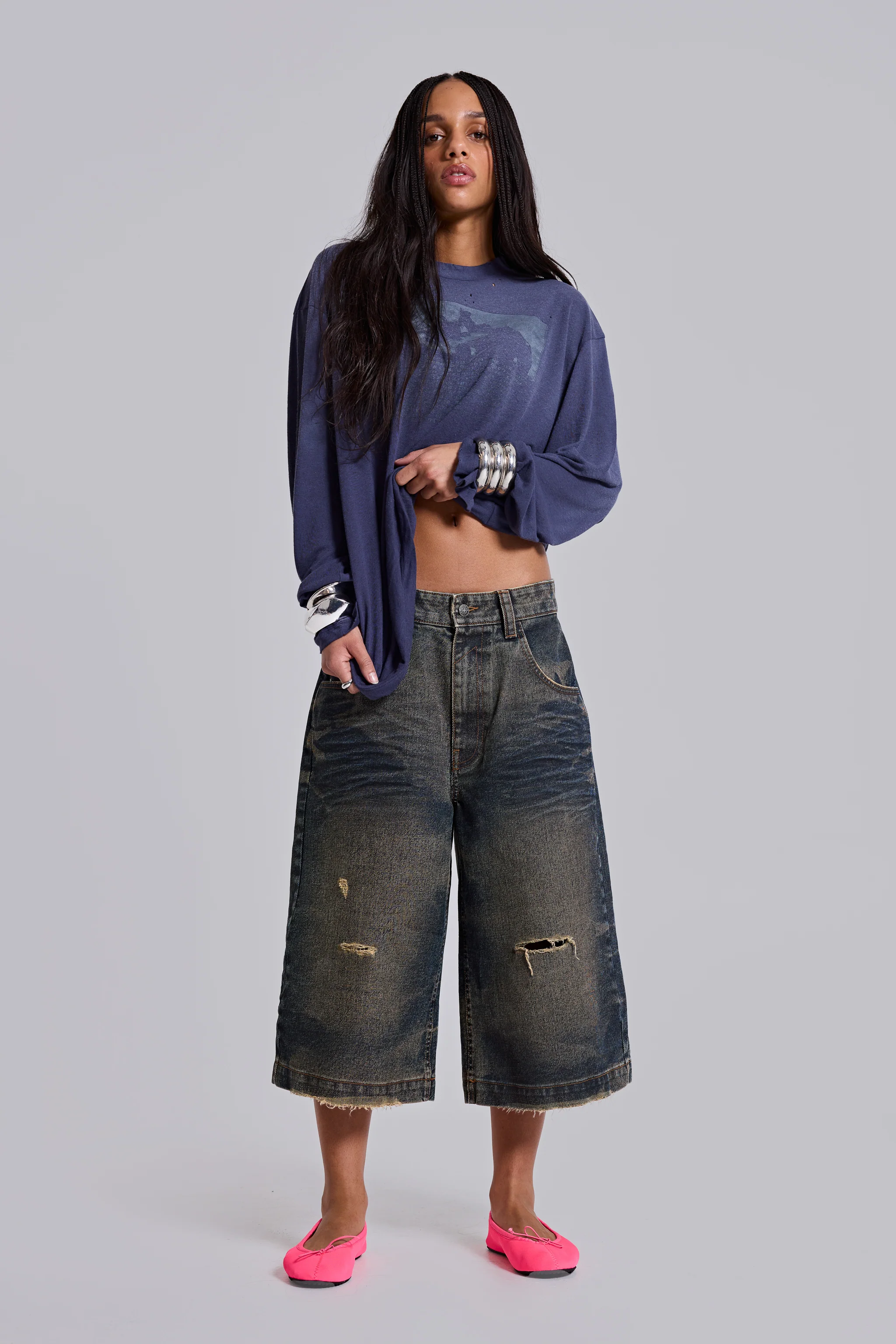 Blue Cinch Back Colossus Jorts