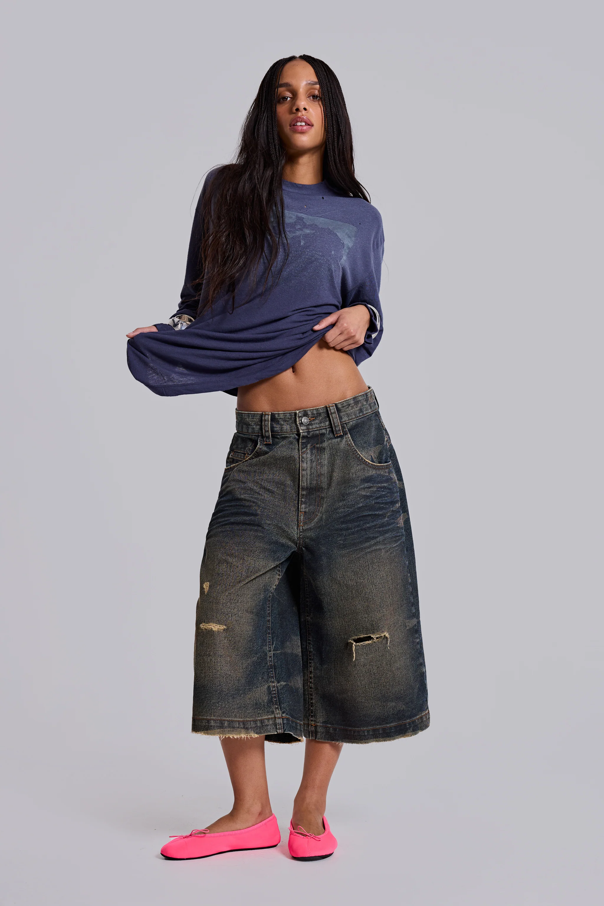 Blue Cinch Back Colossus Jorts - Image 2