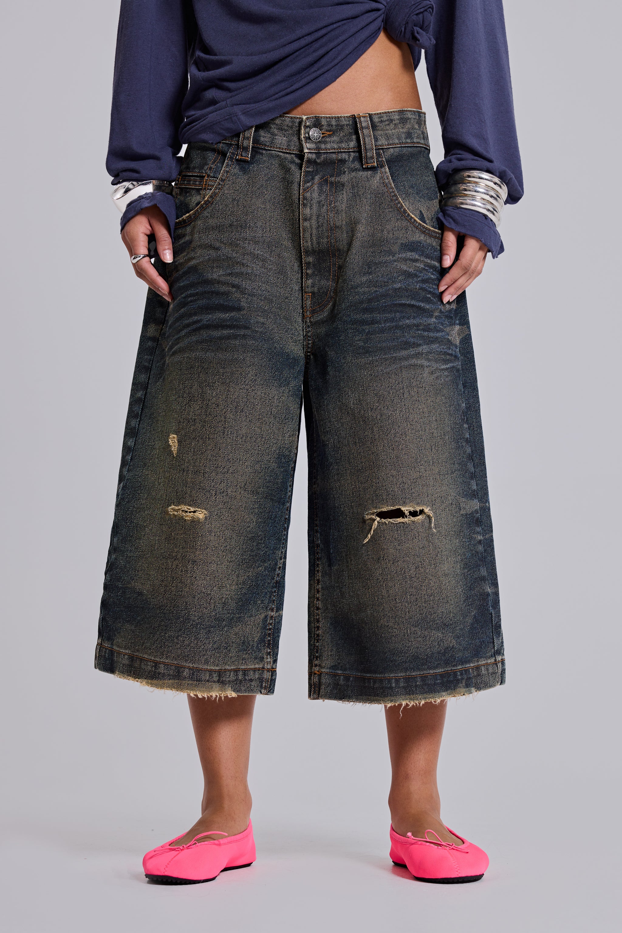 Blue Cinch Back Colossus Jorts - Image 3