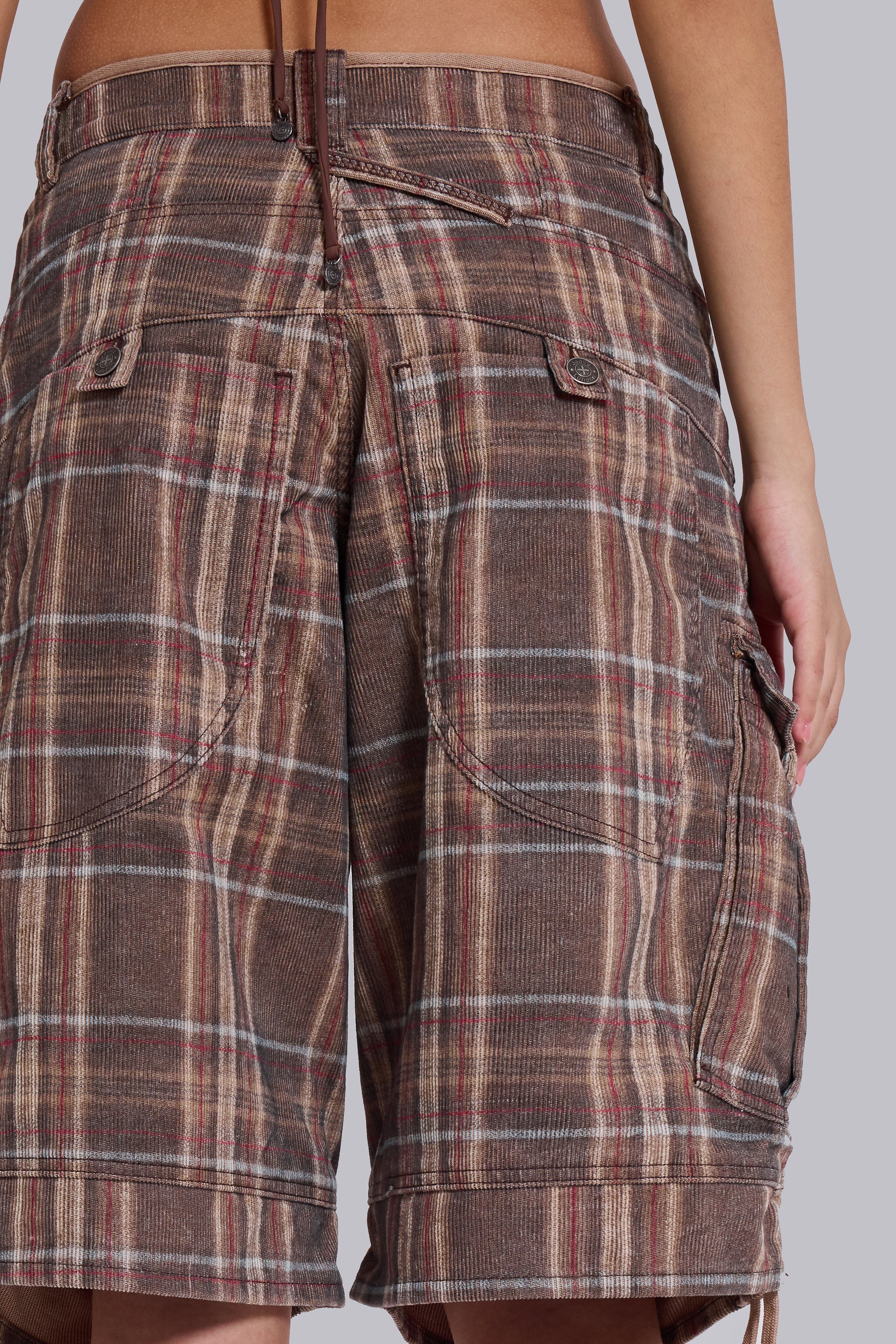 Brown Check Cadet Shorts - Image 6