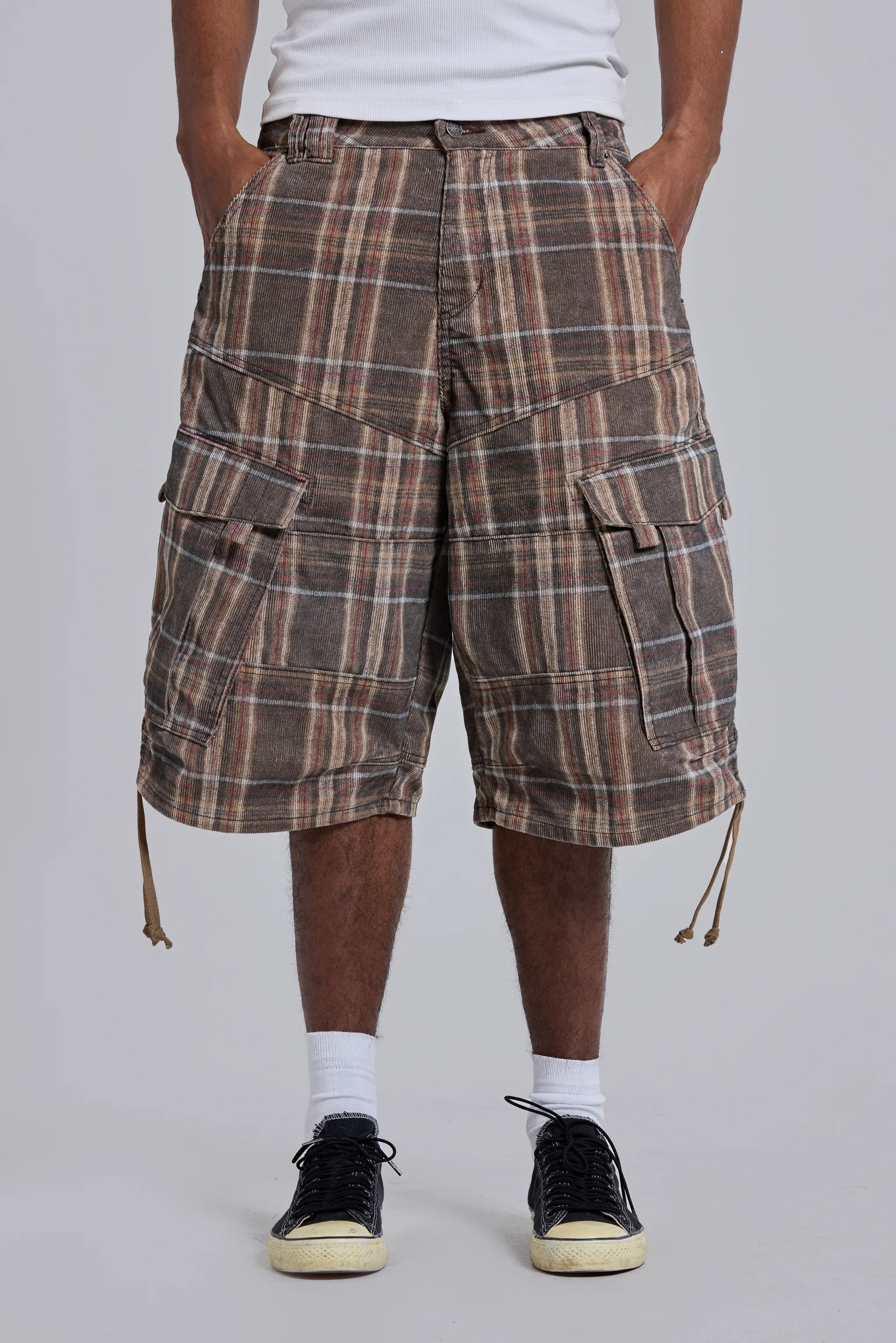 Brown Check Cadet Shorts - Image 2
