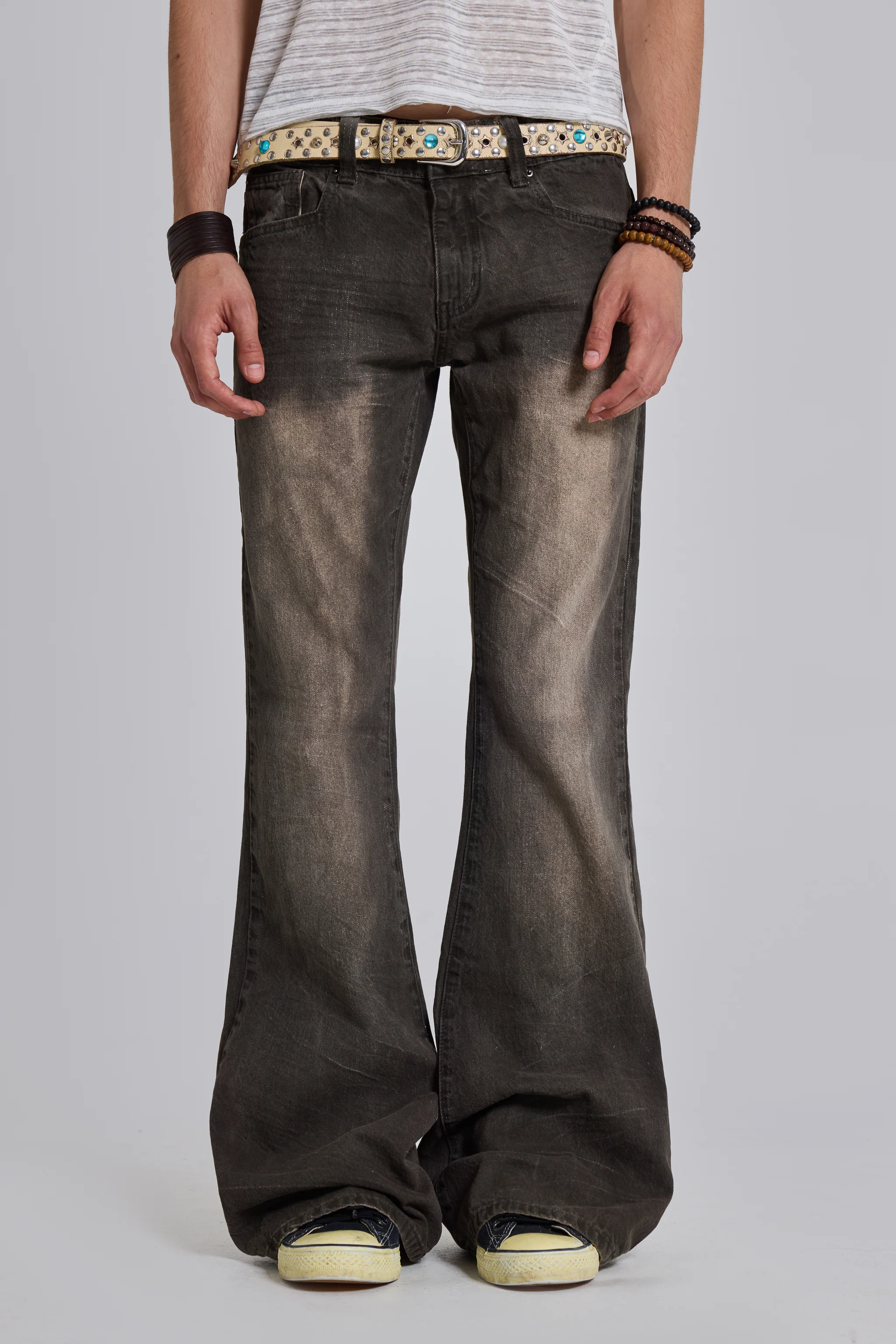 Brown Creased Drift Bootcut Jeans - Image 10