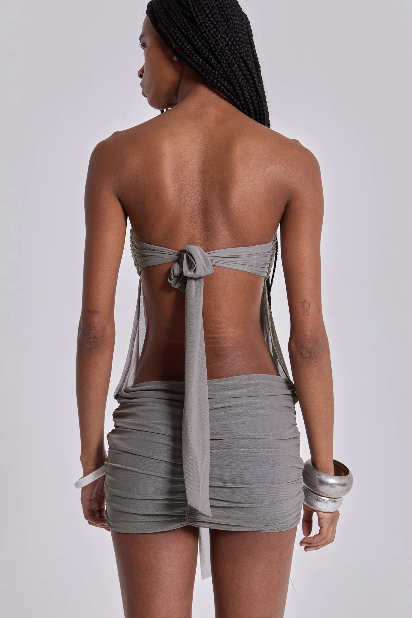 Brunelle Mini Dress with Feathers - Image 3