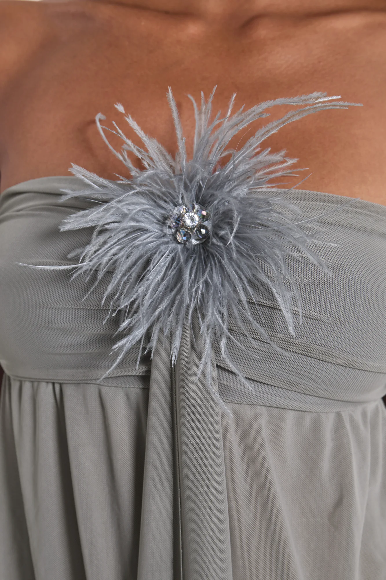 Brunelle Mini Dress with Feathers - Image 4