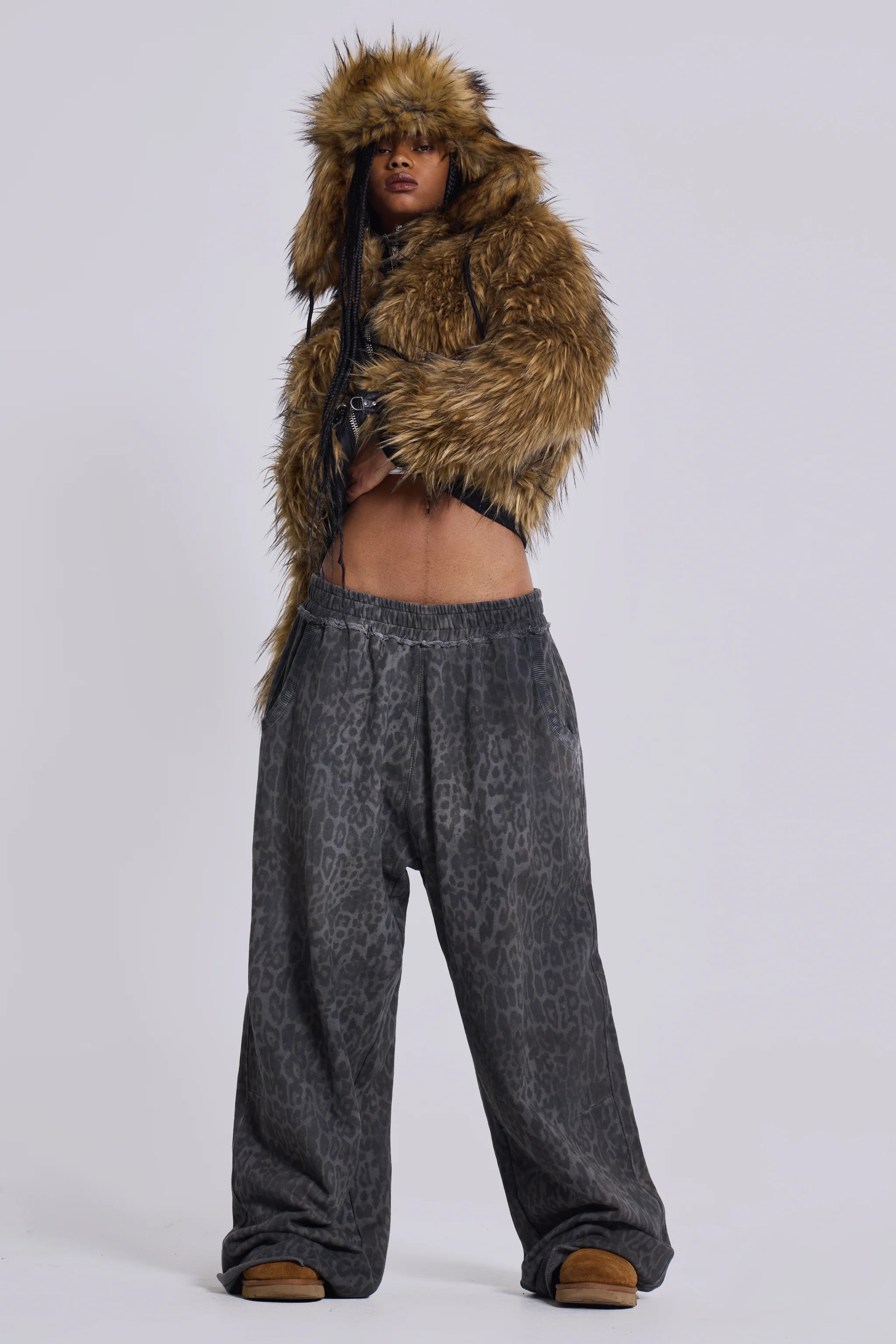 Charcoal Leopard Monster Joggers - Image 2