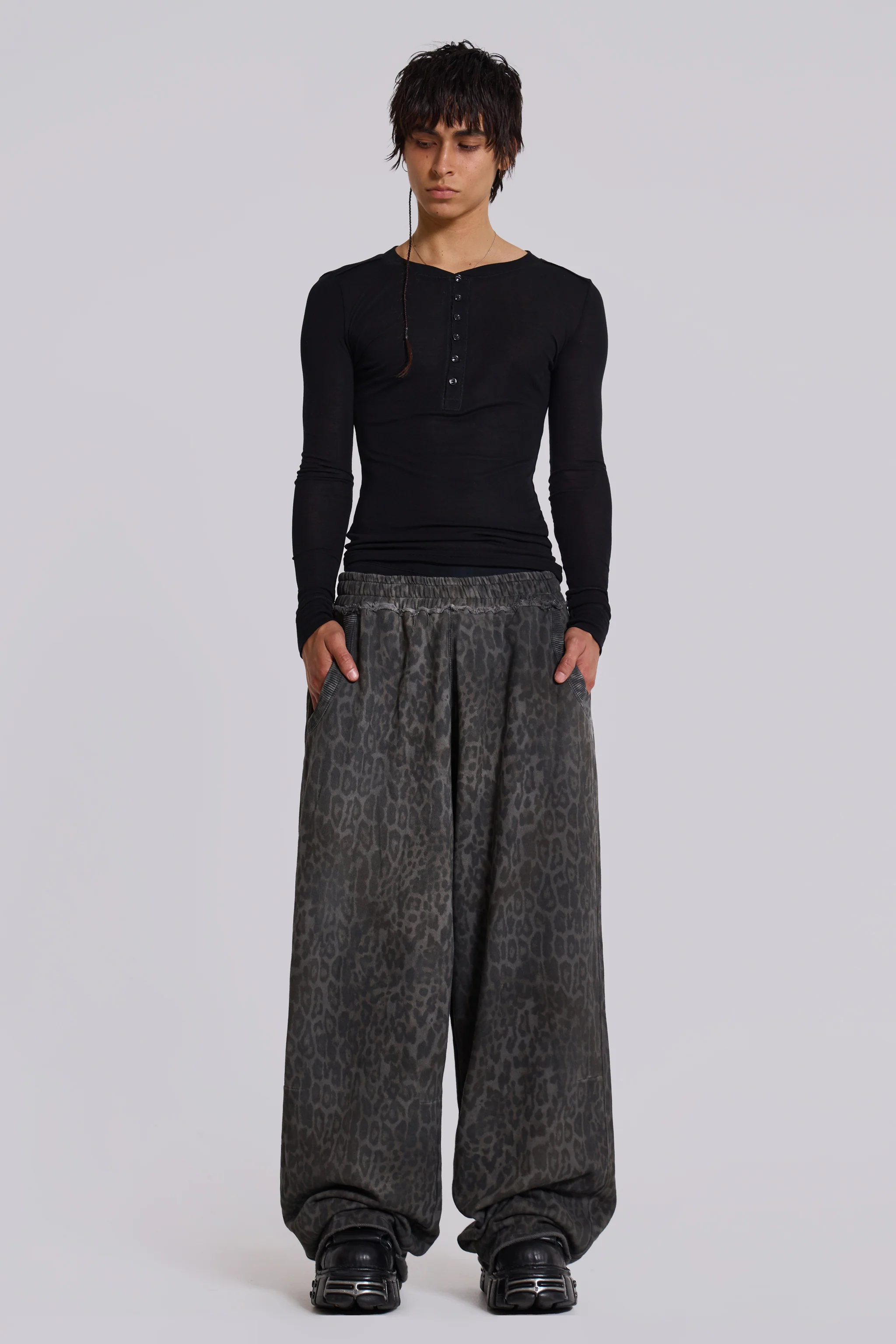 Charcoal Leopard Monster Joggers - Image 3