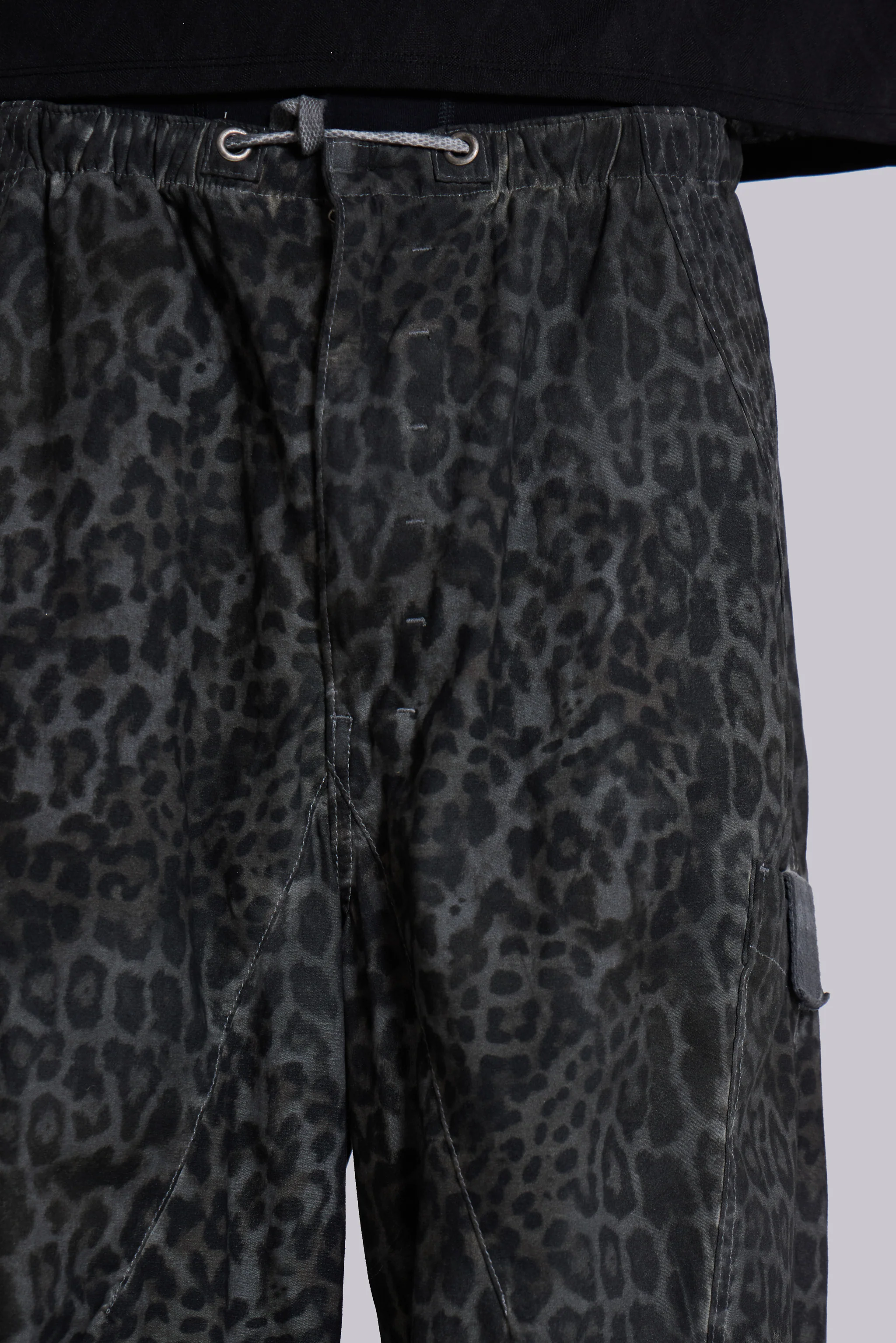 Charcoal Leopard Parachute Pants - Image 11