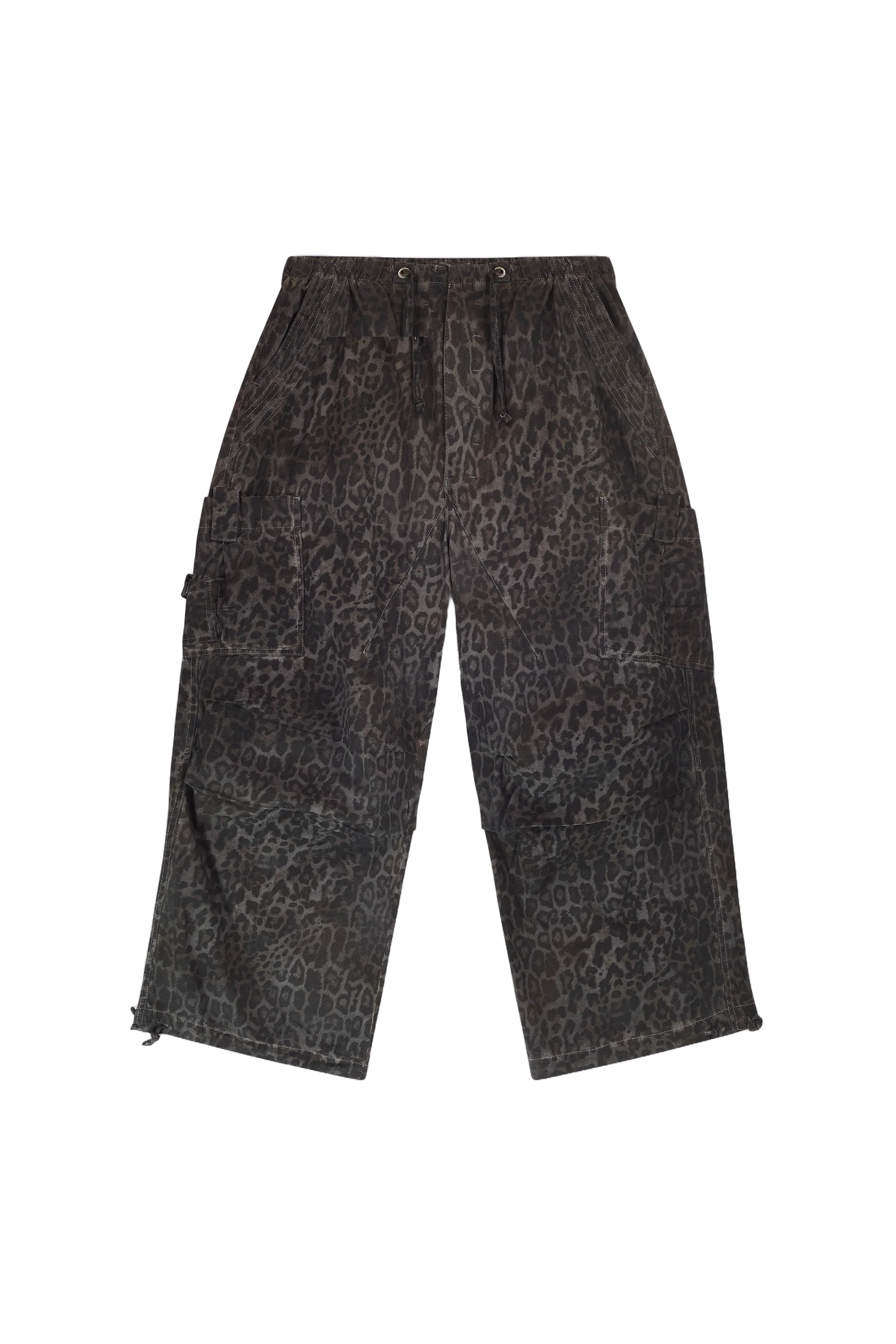 Charcoal Leopard Parachute Pants - Image 12