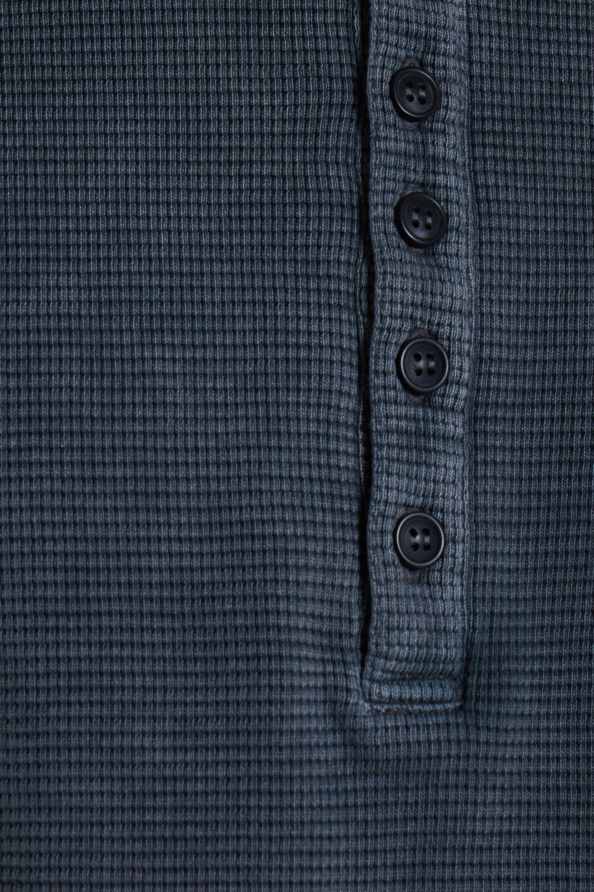 Charcoal Waffle Henley Top - Image 9