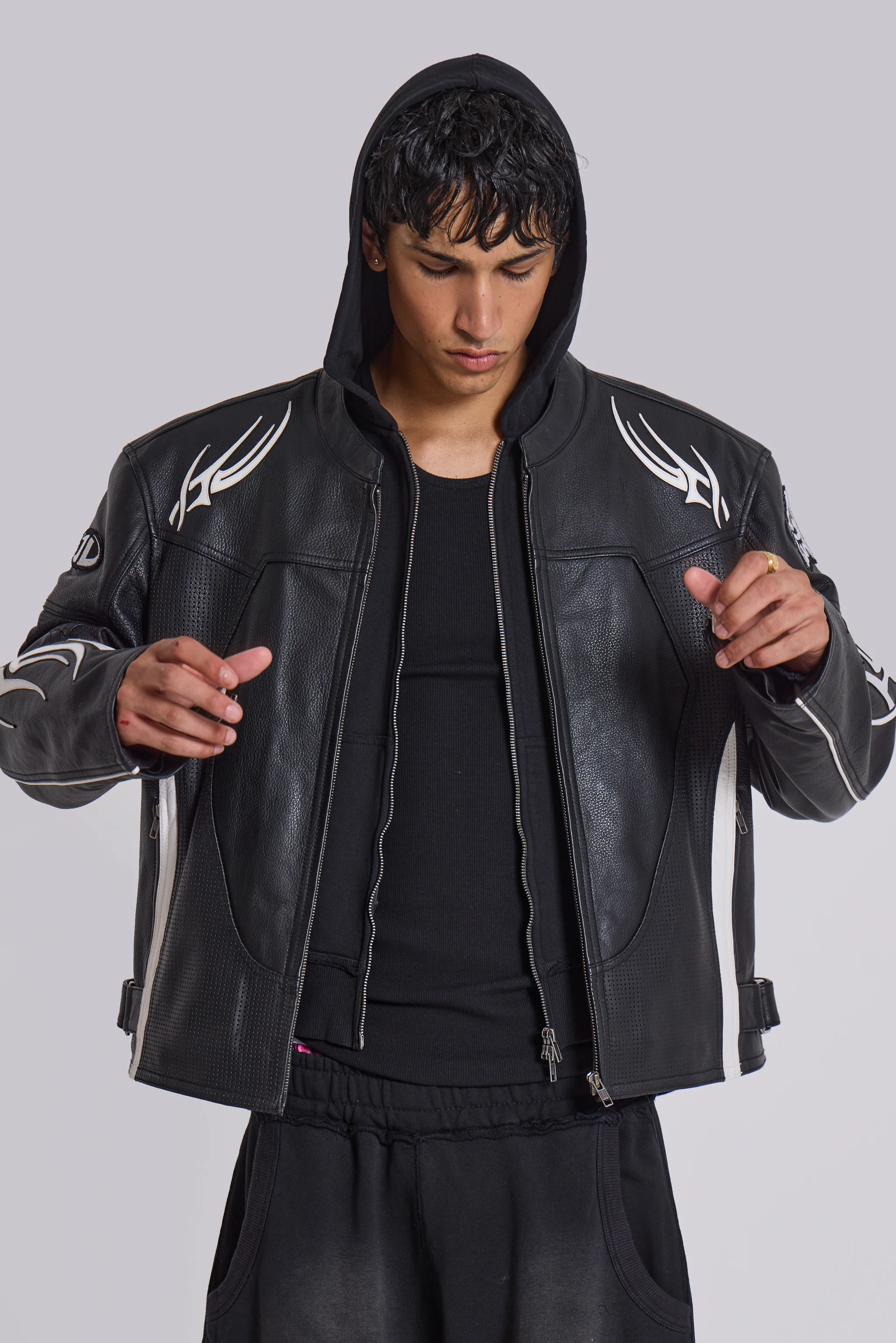 Crash Leather Biker Jacket - Image 9