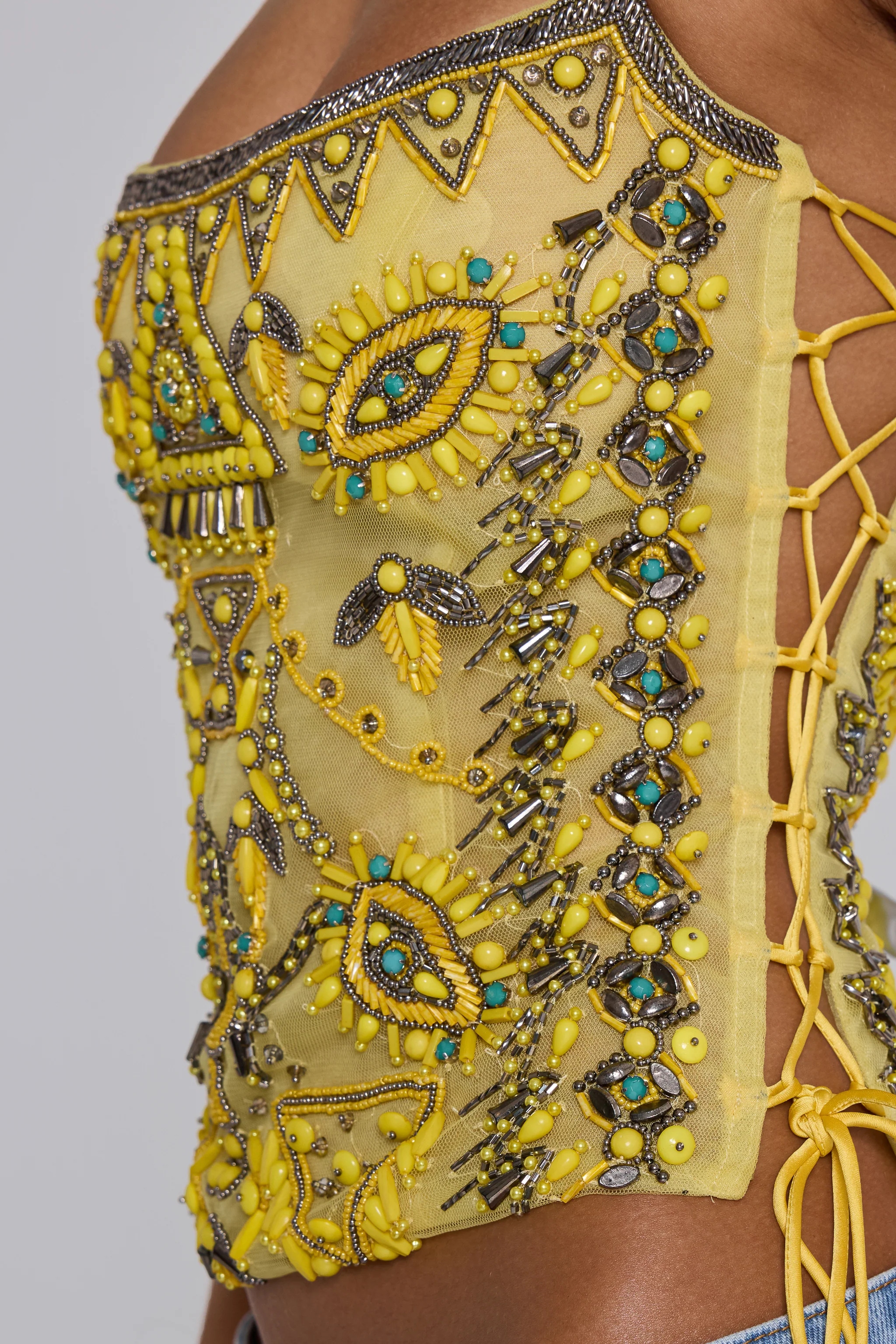 Cylo Hand-Beaded Corset Top - Image 2