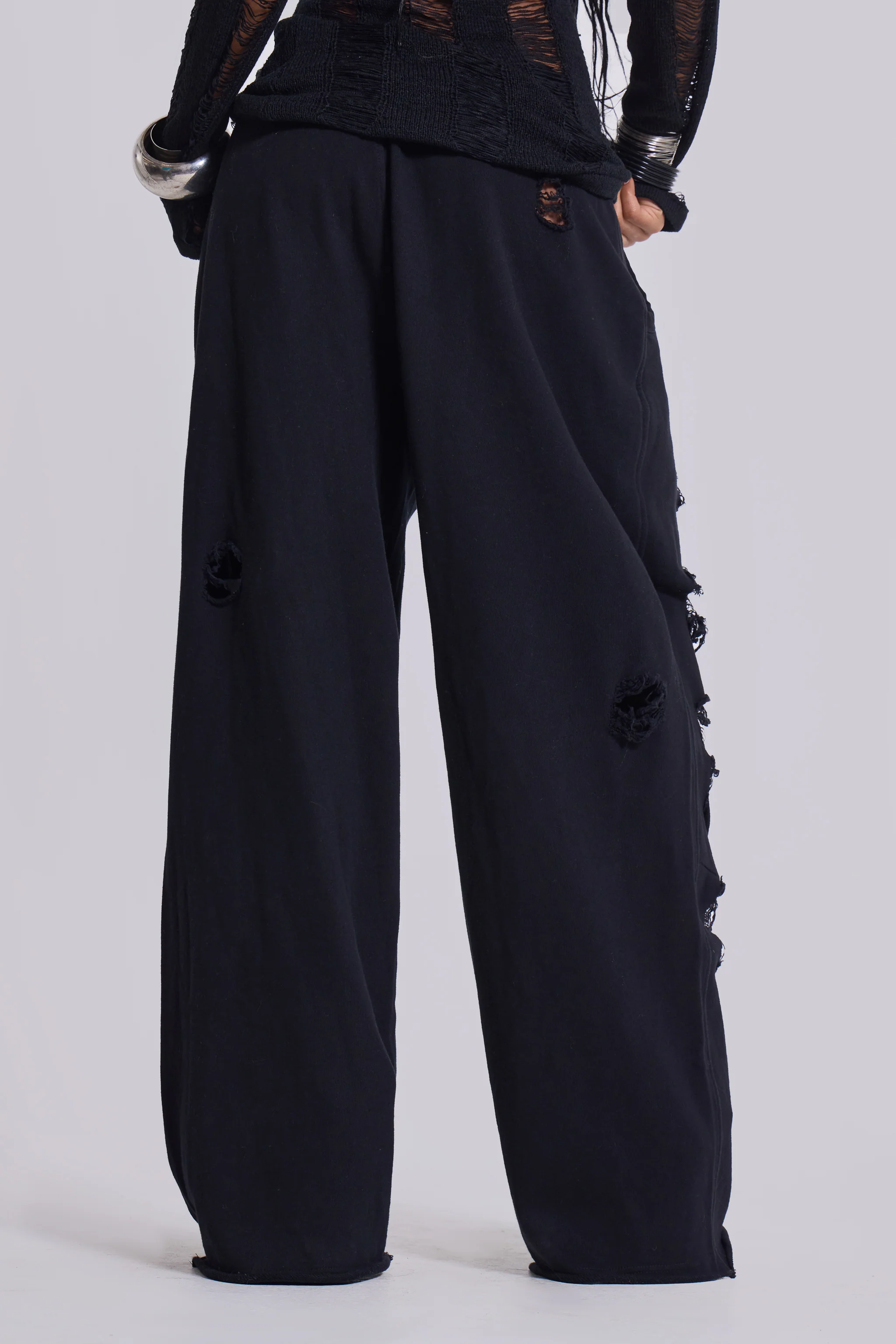Distressed Black Baggy Monster Joggers - Image 3