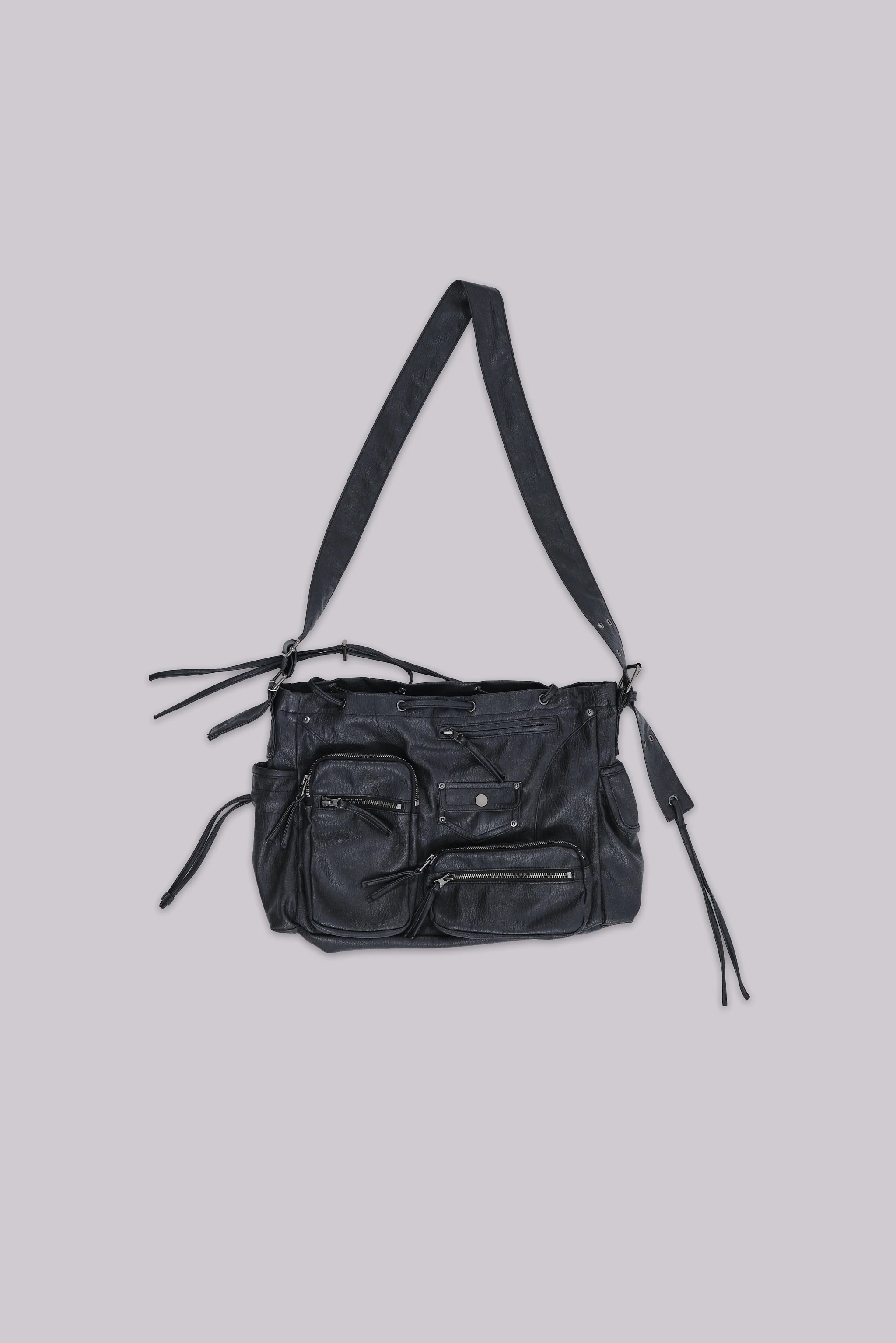 Faux Leather Utility Satchel - Image 3