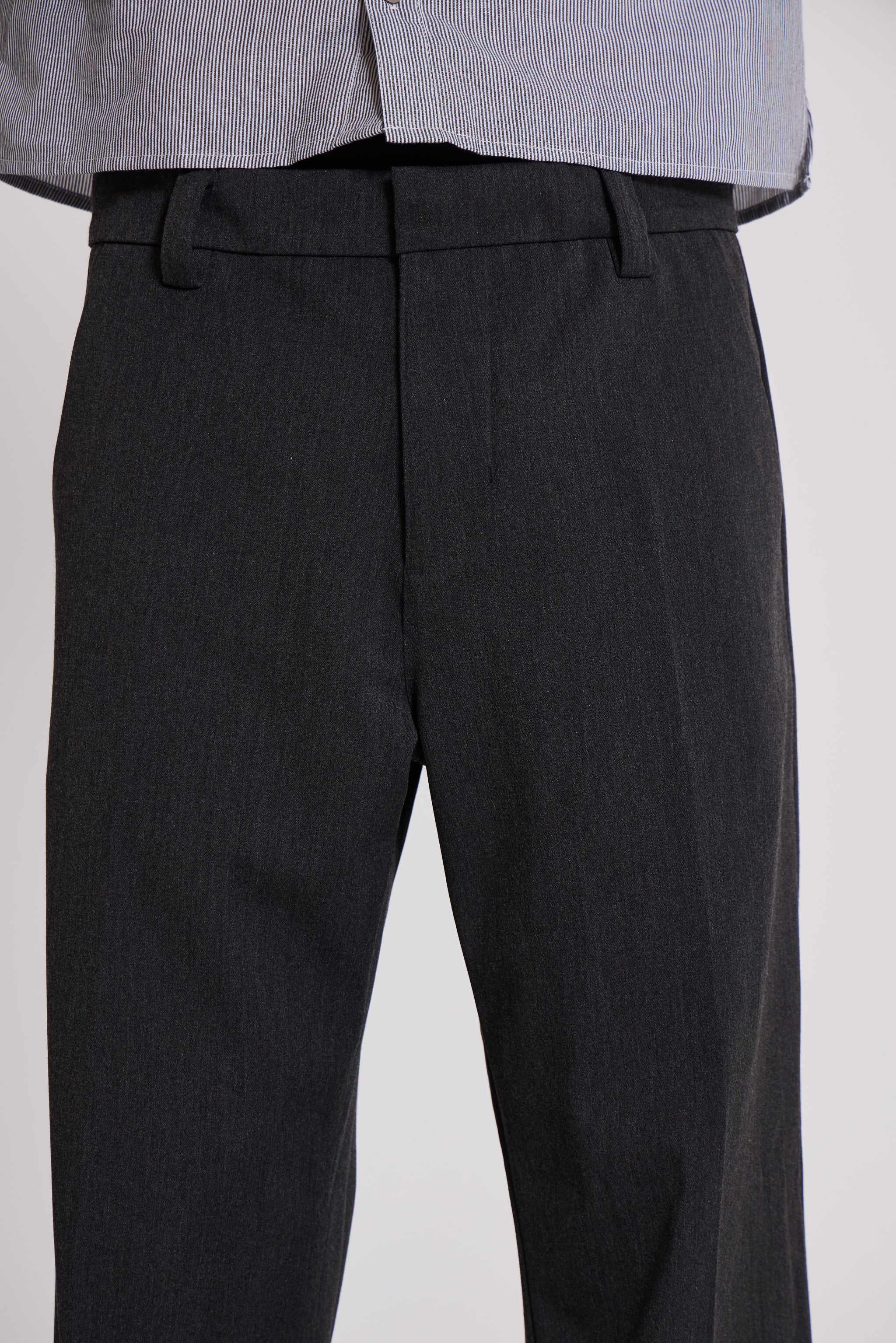 Grey Stacked Bootcut Suit Pants - Image 4