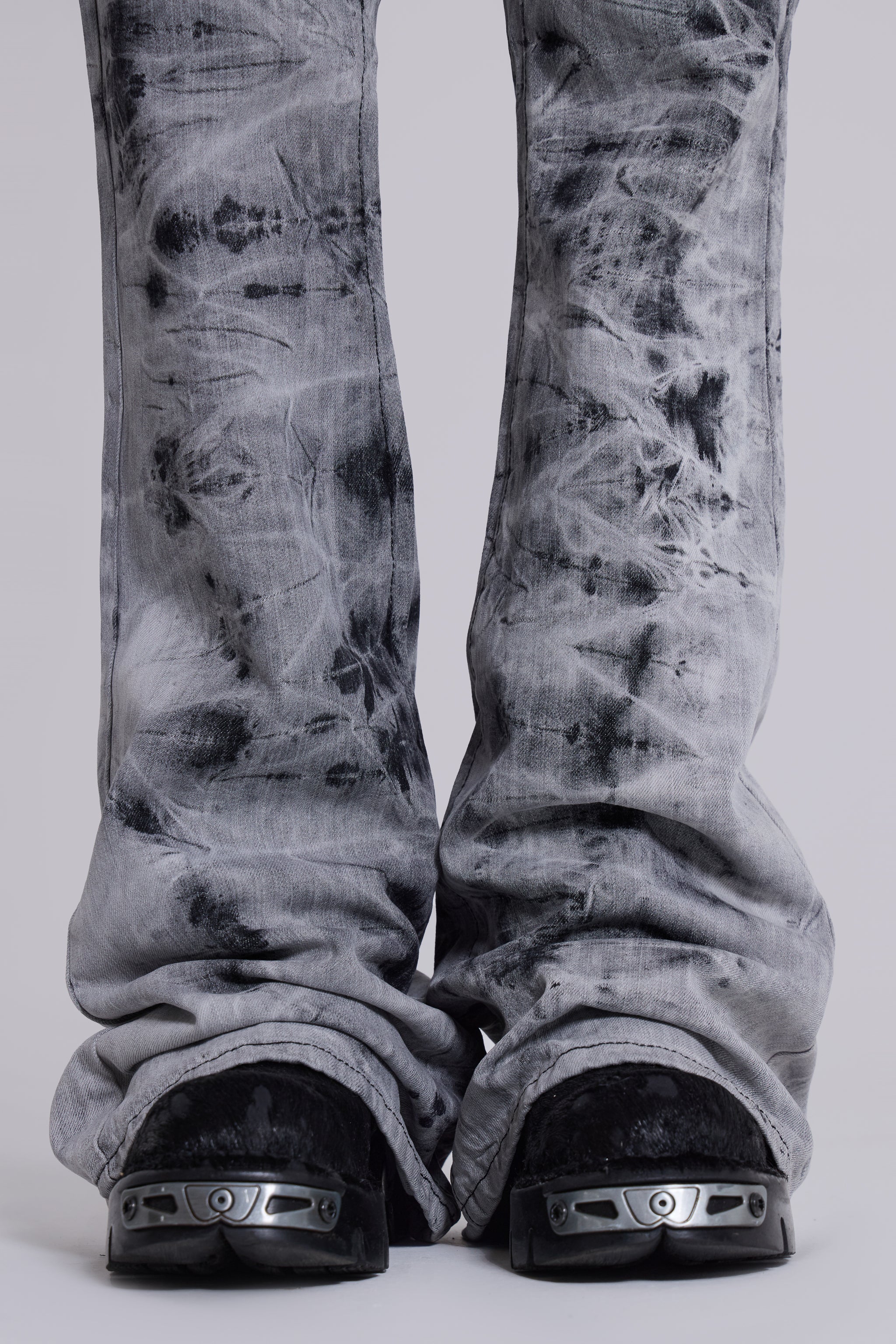 Grey Tie Dye Drift Bootcut Jeans - Image 11