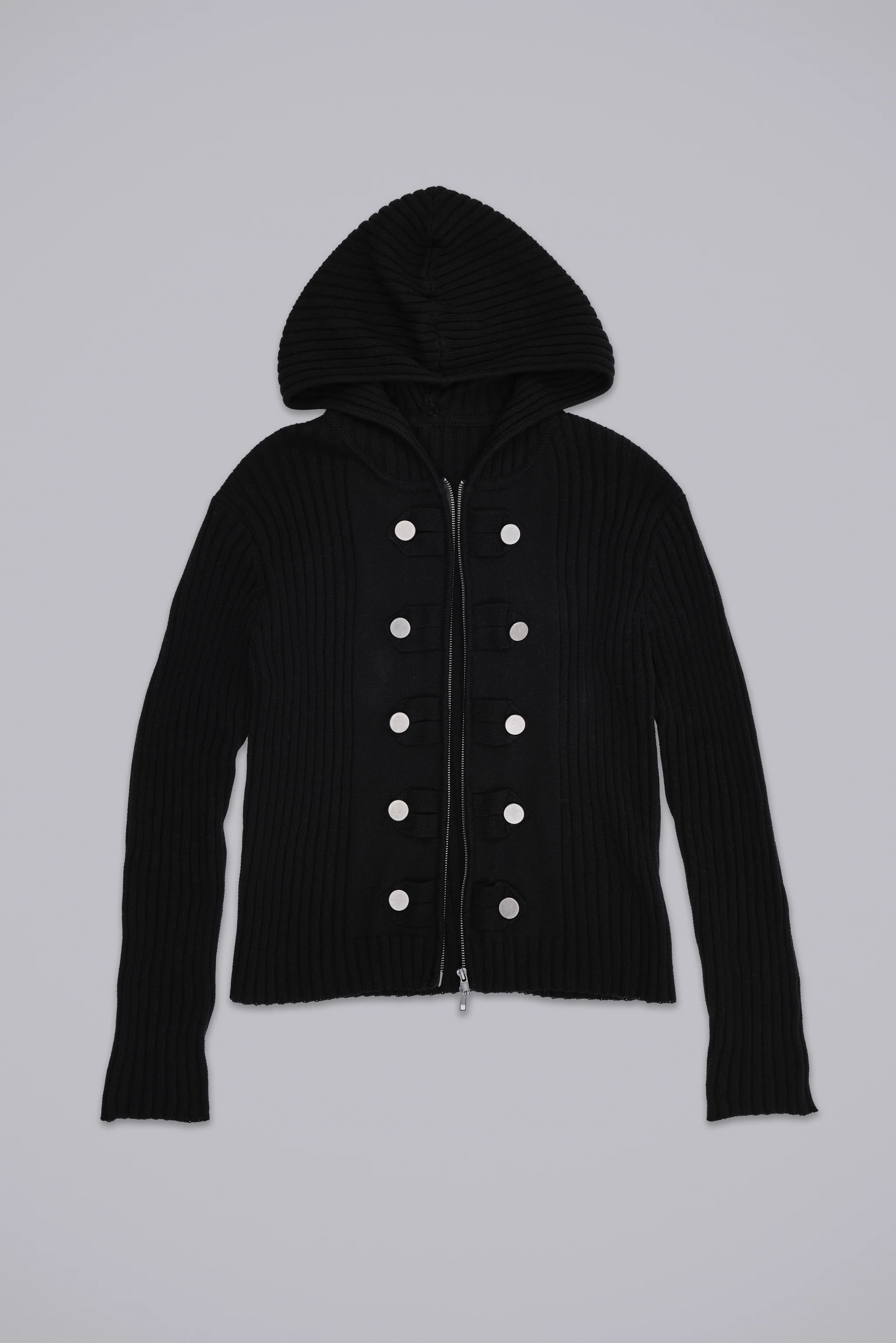 Hooded Military Knit Jumper - Image 3