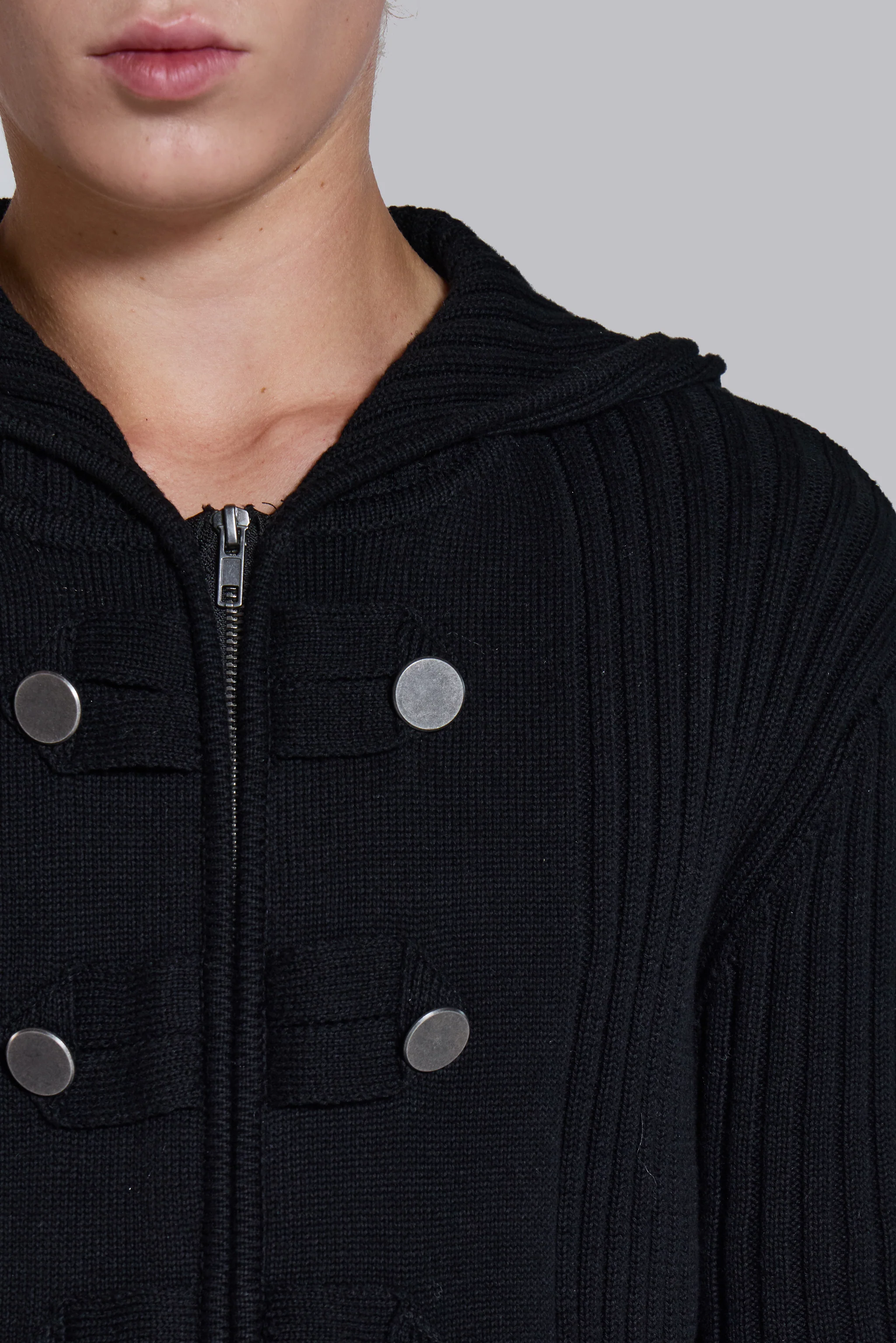 Hooded Military Knit Jumper - Image 4