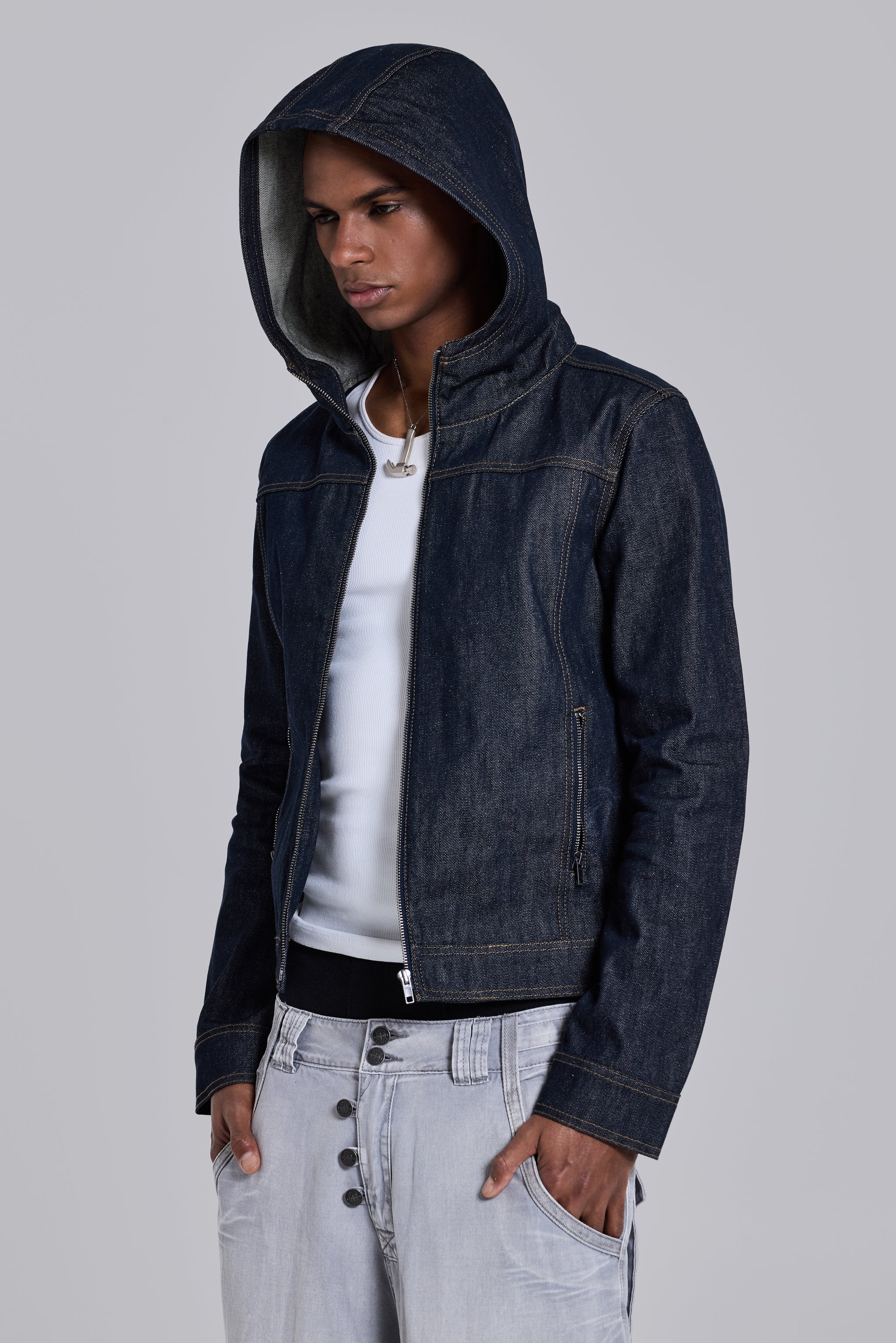 Indigo Bedrock Denim Jacket - Image 2