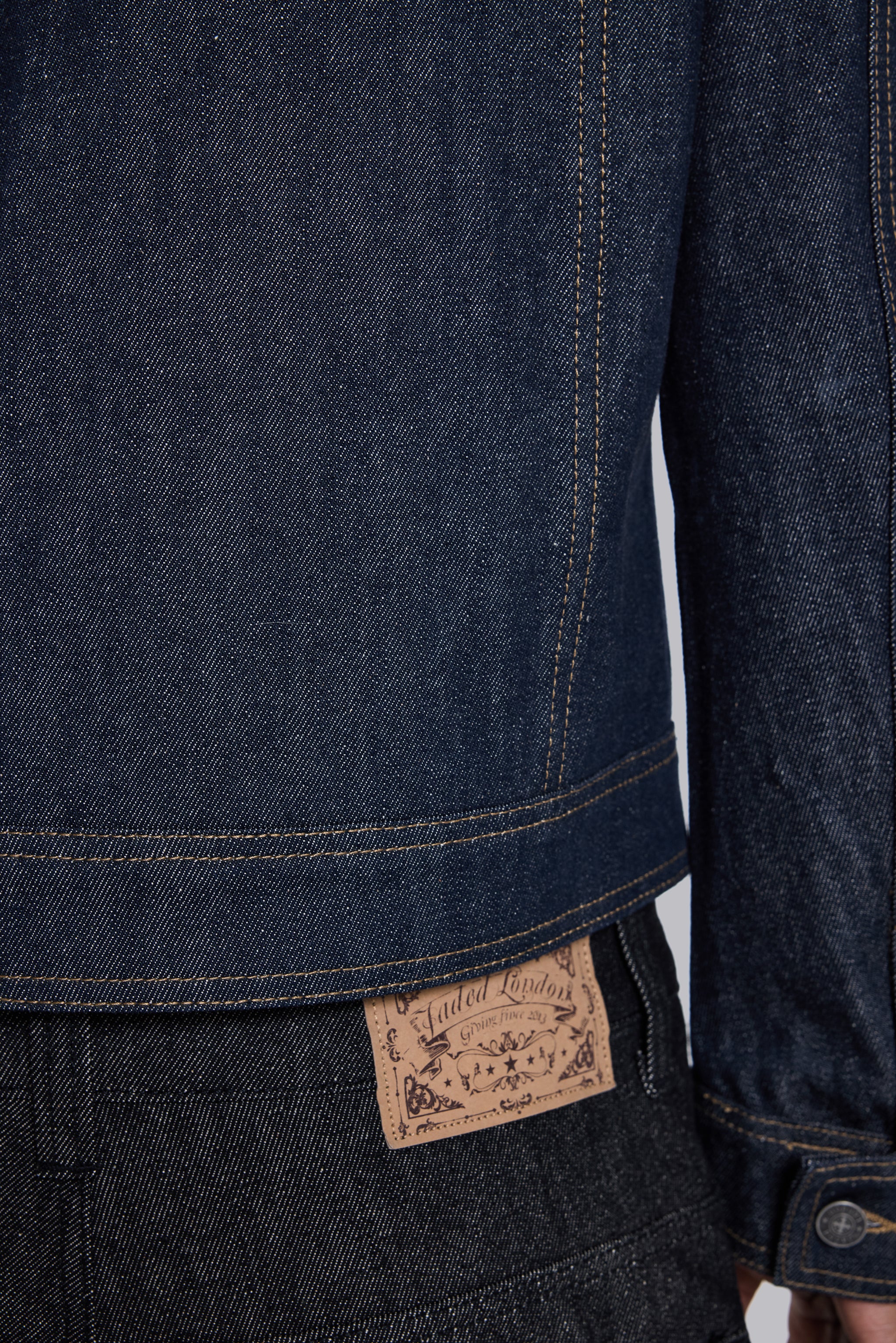 Indigo Bedrock Denim Jacket - Image 6