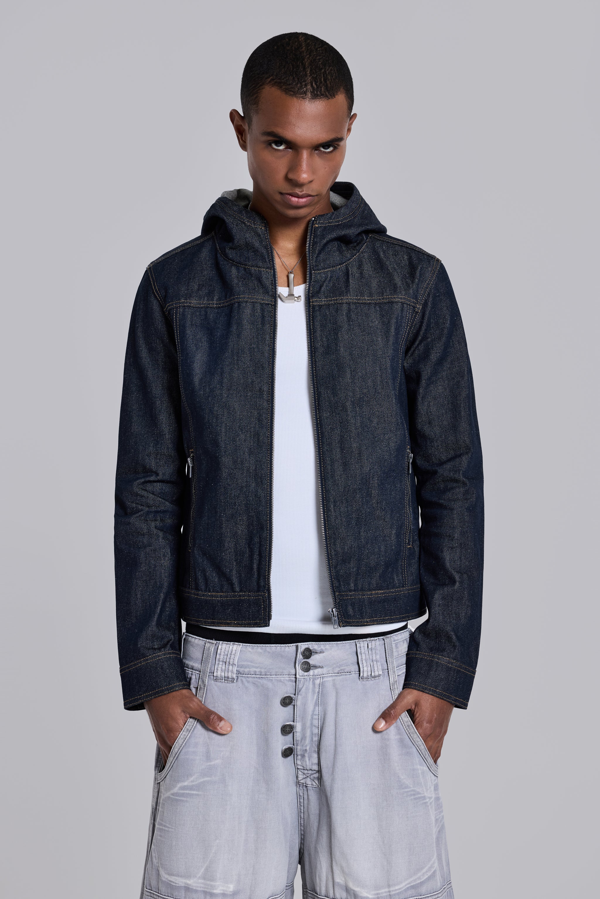 Indigo Bedrock Denim Jacket - Image 7