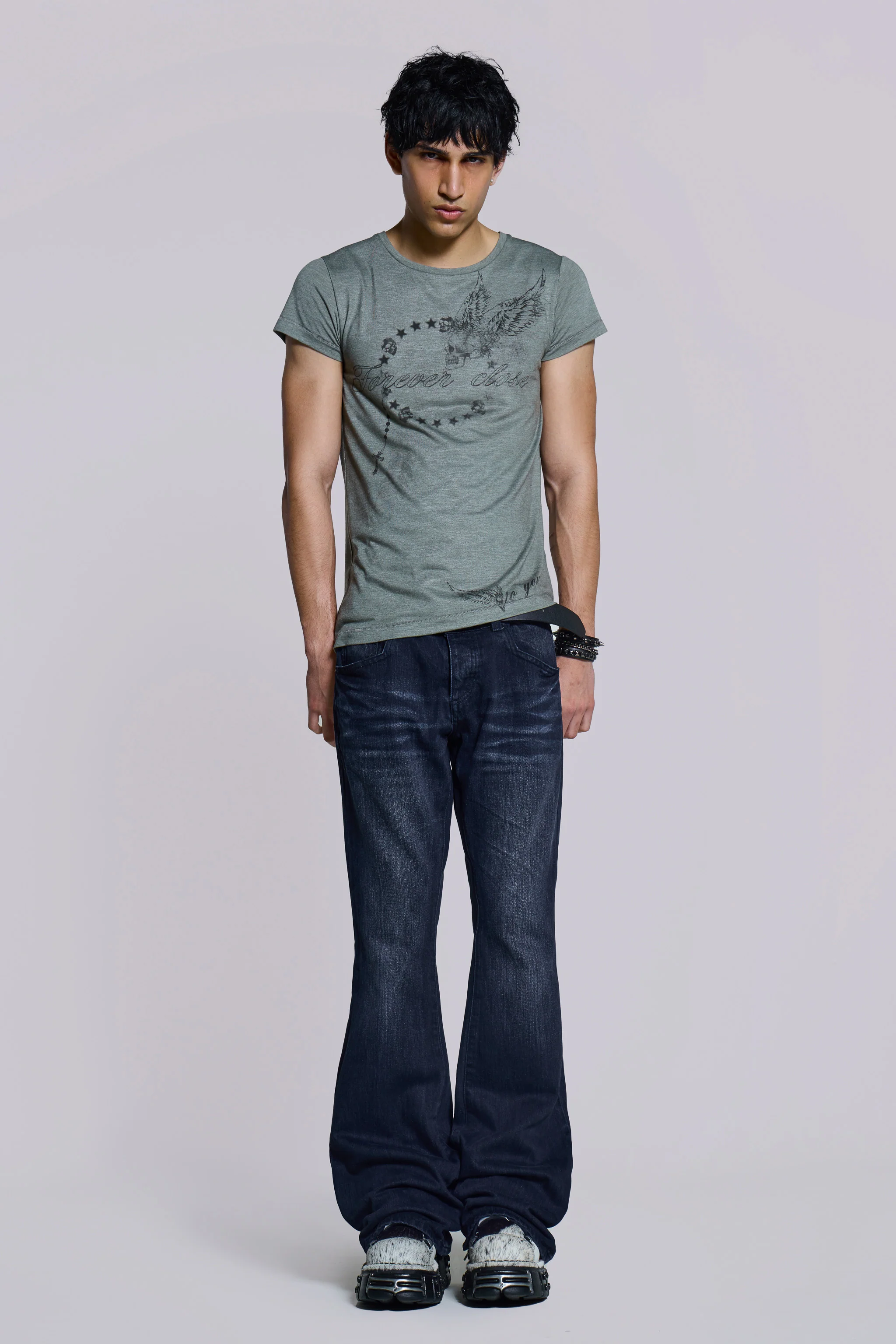 Indigo Creased Drift Bootcut Jeans - Image 7