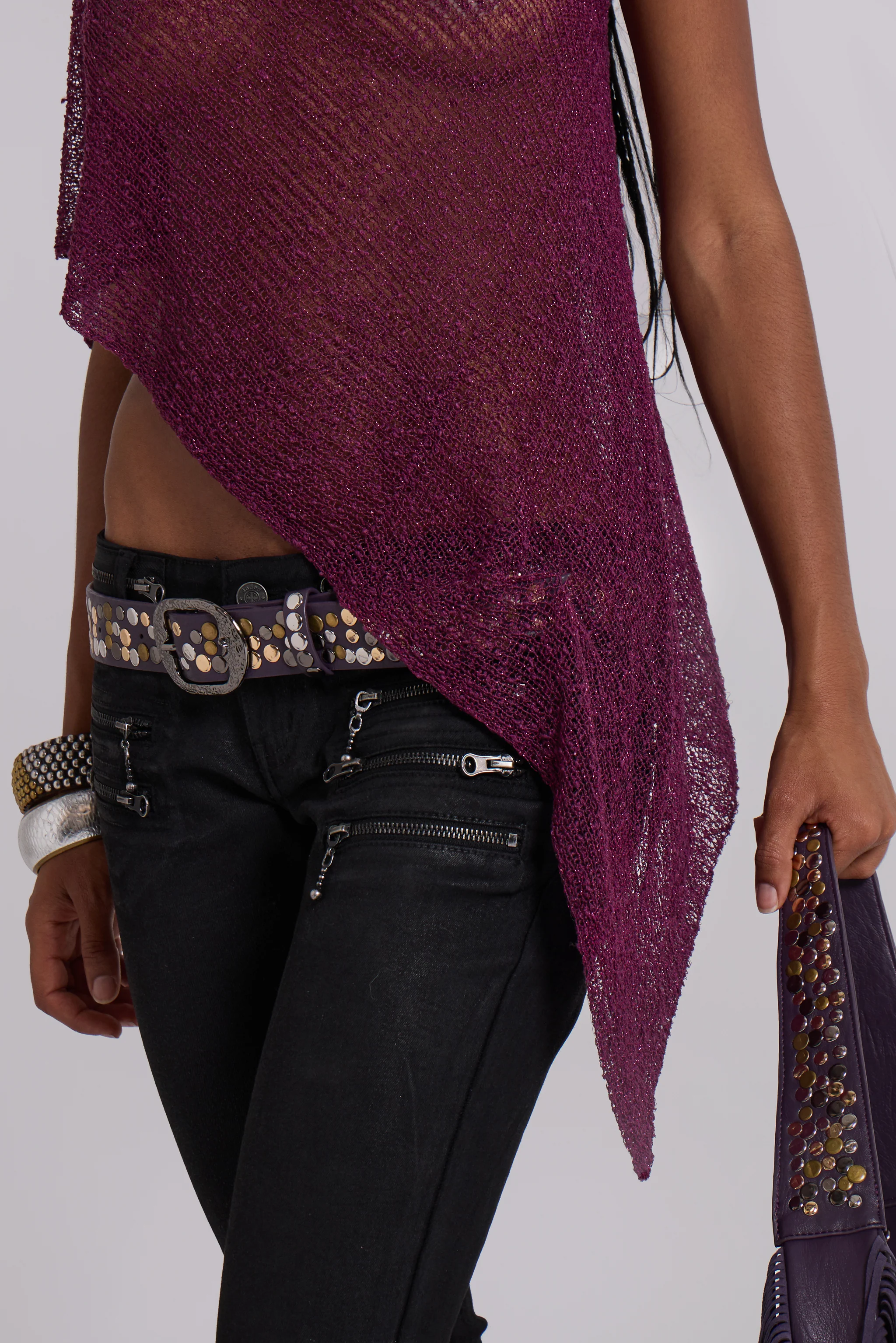 Infinity Multiway Knit Cape in Wine - Image 14