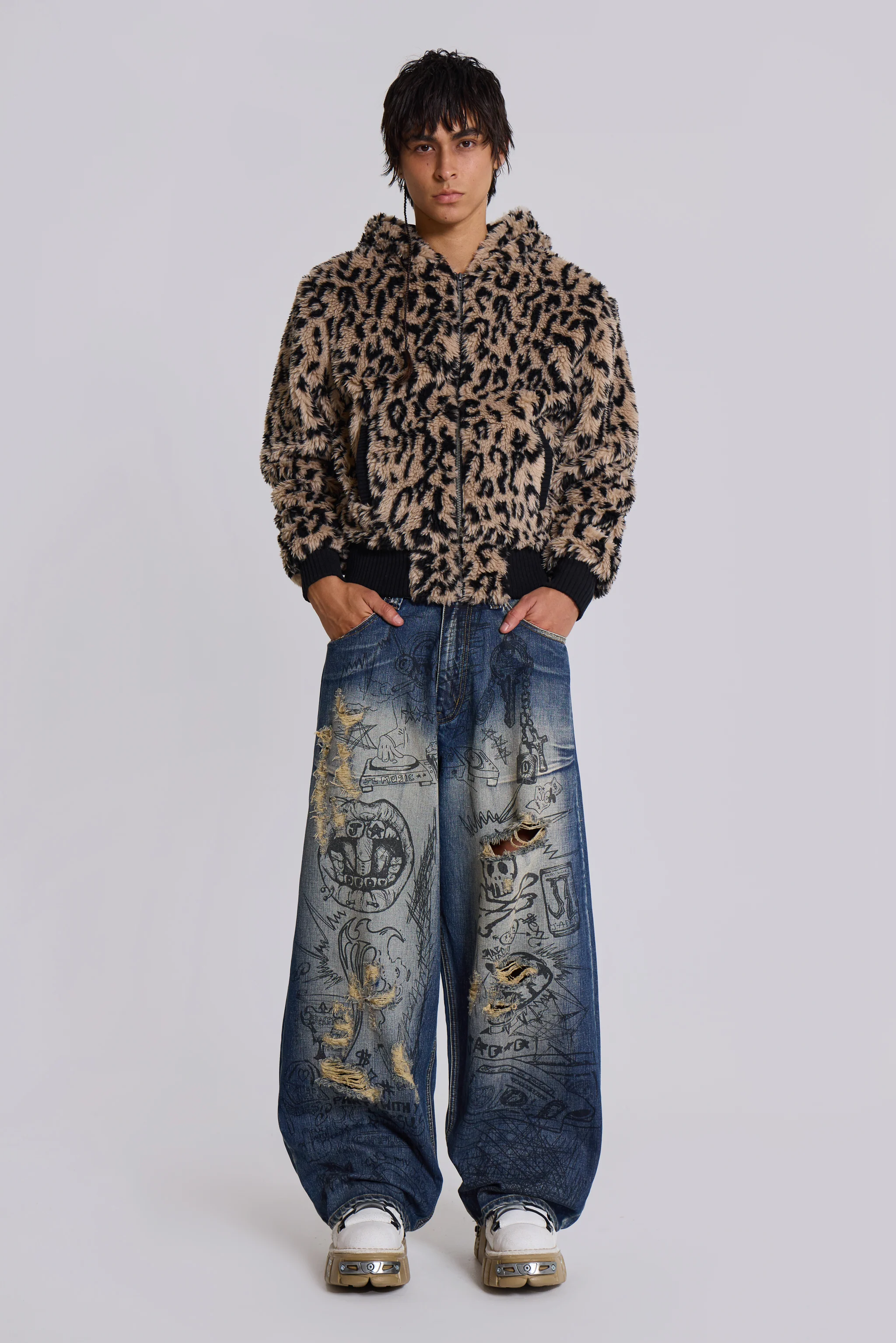 Leopard Faux Fur Hooded Jacket - Image 4