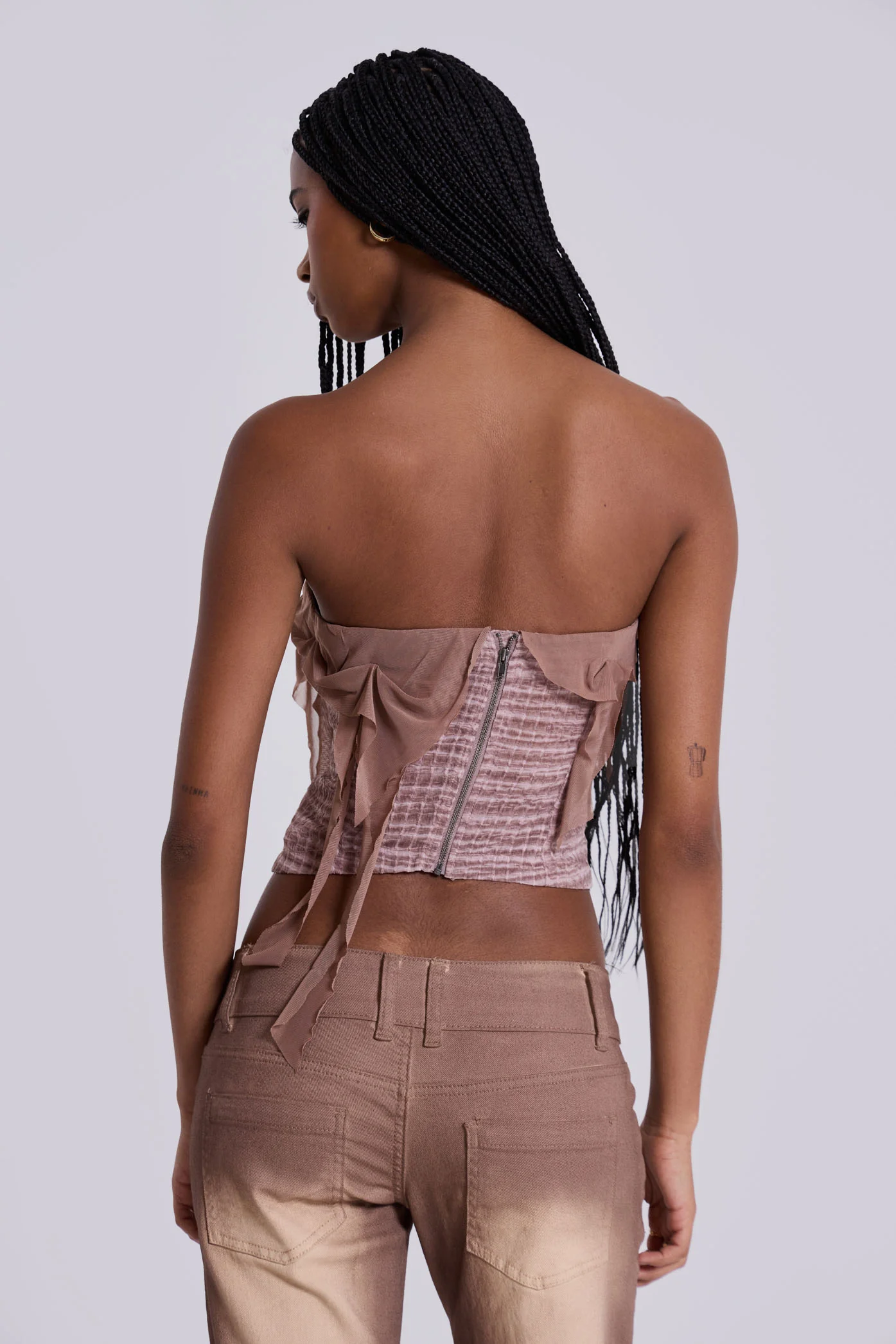 Lone Lace Up Gingham Corset - Image 2