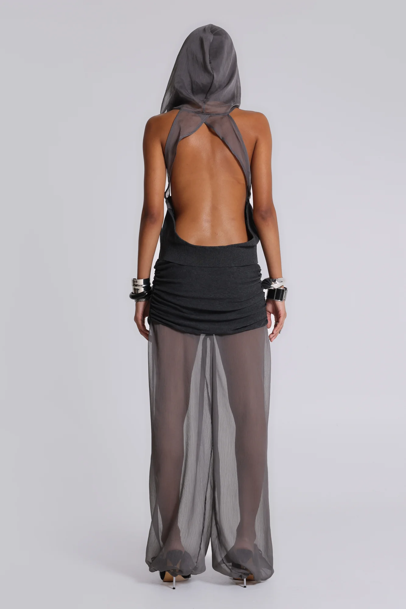 Lurien Knit and Chiffon Balloon Pants - Image 5