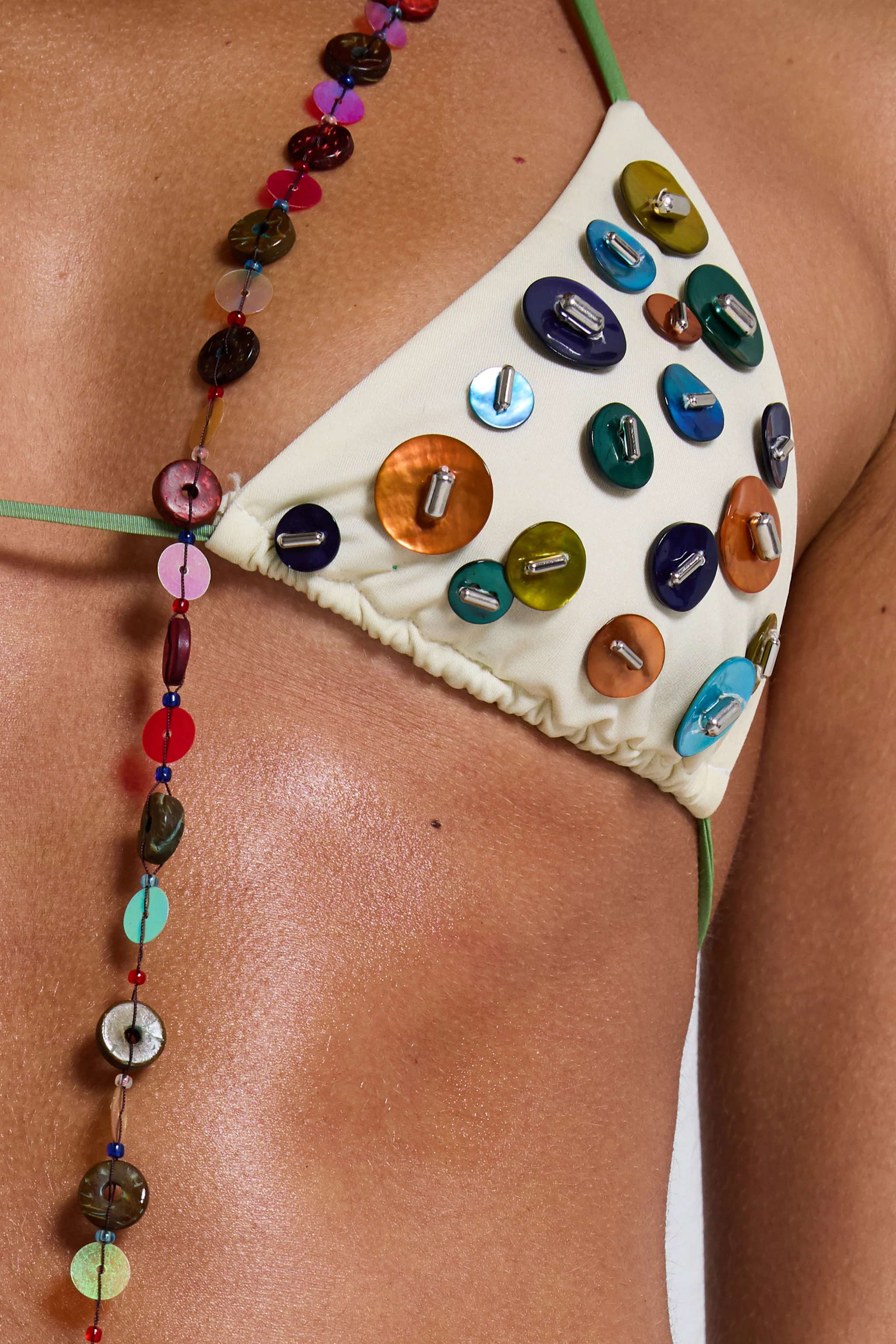 Mavie Button Triangle Bikini Top - Image 2
