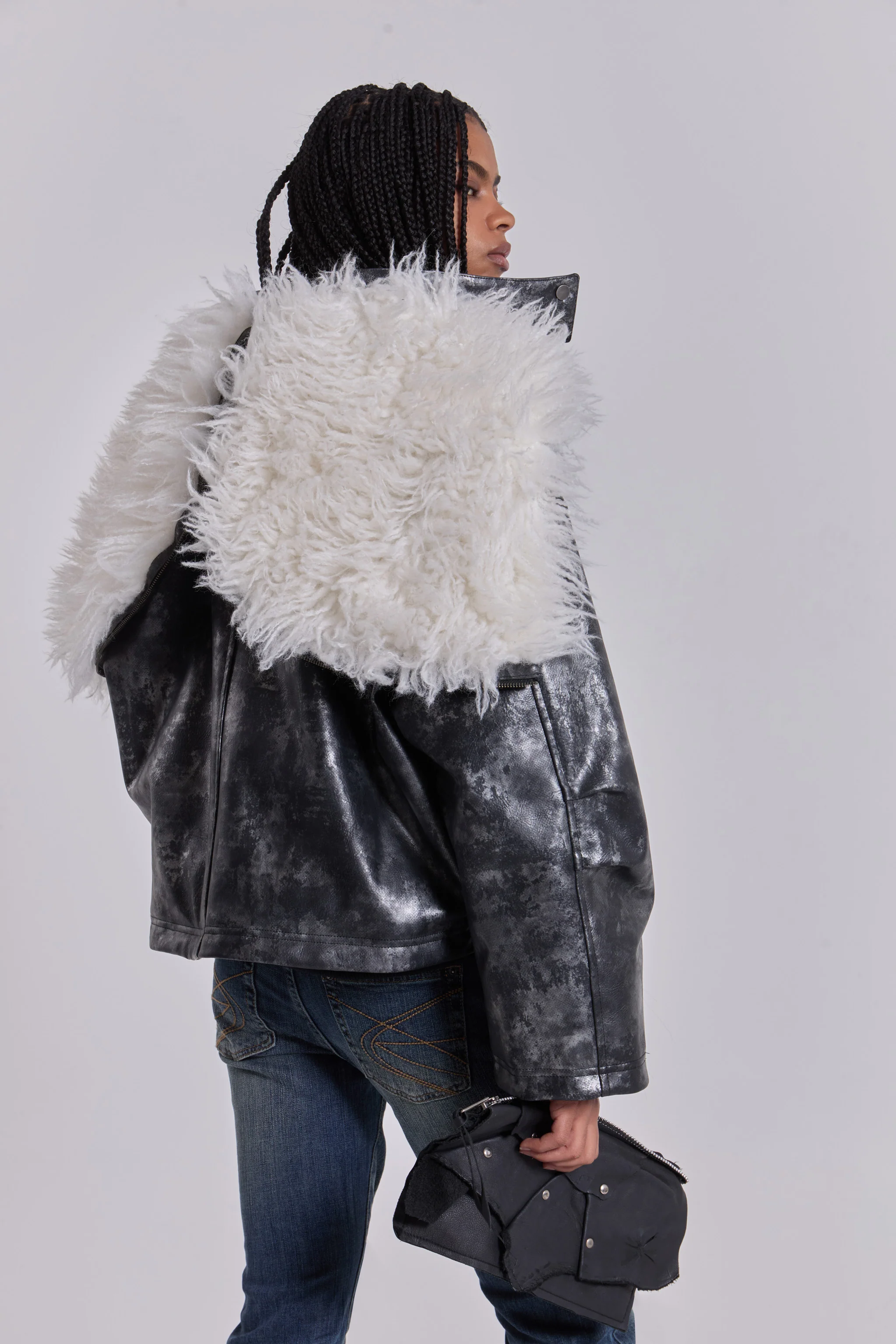 Mistra PU Leather Bomber Jacket - Image 2
