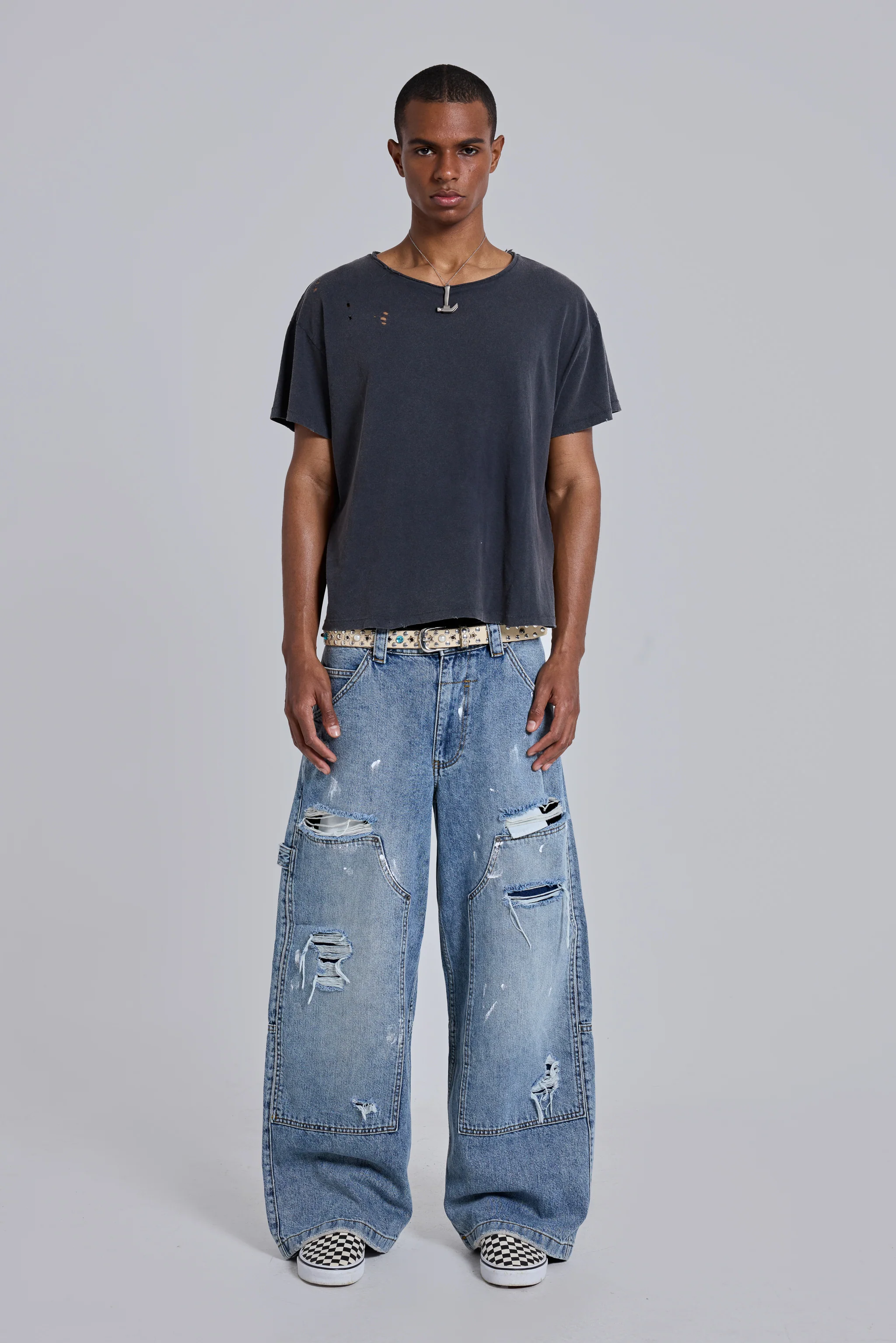 Blue Vintage Distressed Carpenter Jeans - Image 3
