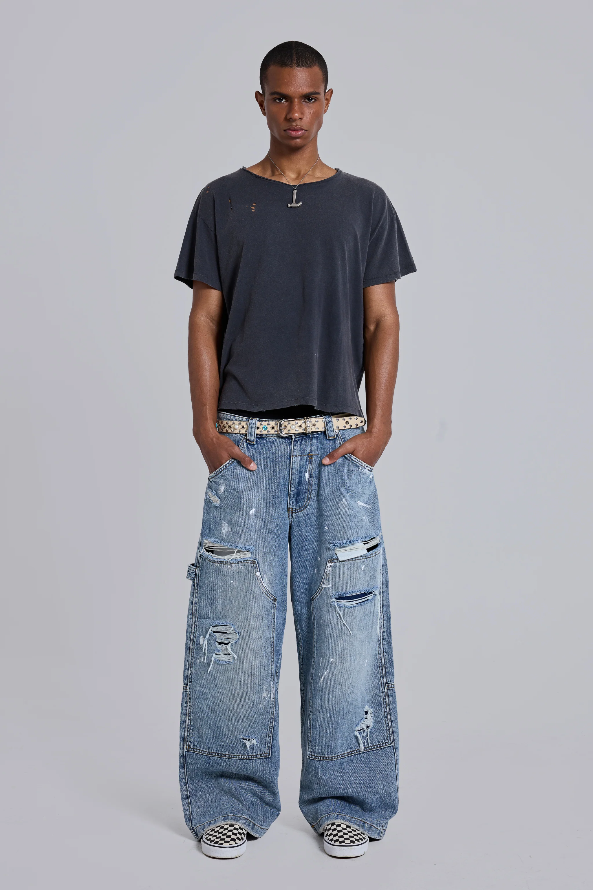 Blue Vintage Distressed Carpenter Jeans - Image 8