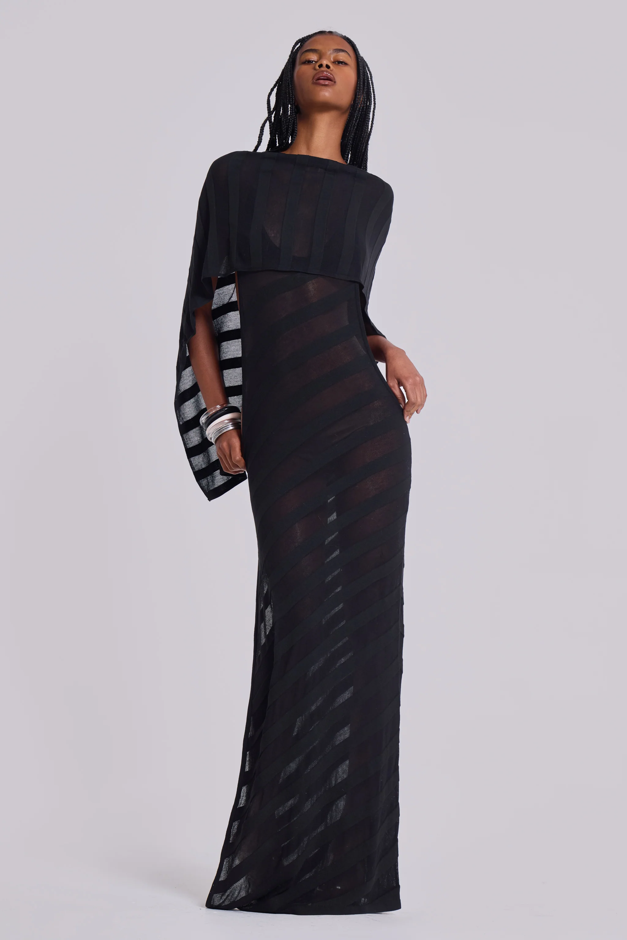 Noir Knit Maxi Dress in Black - Image 10