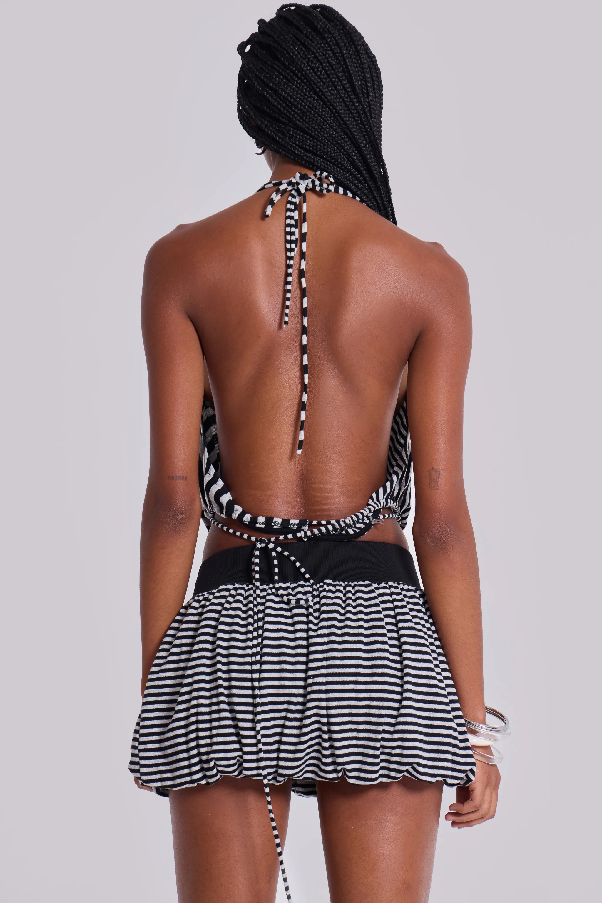 Orla Striped Backless Plunge Top - Image 2