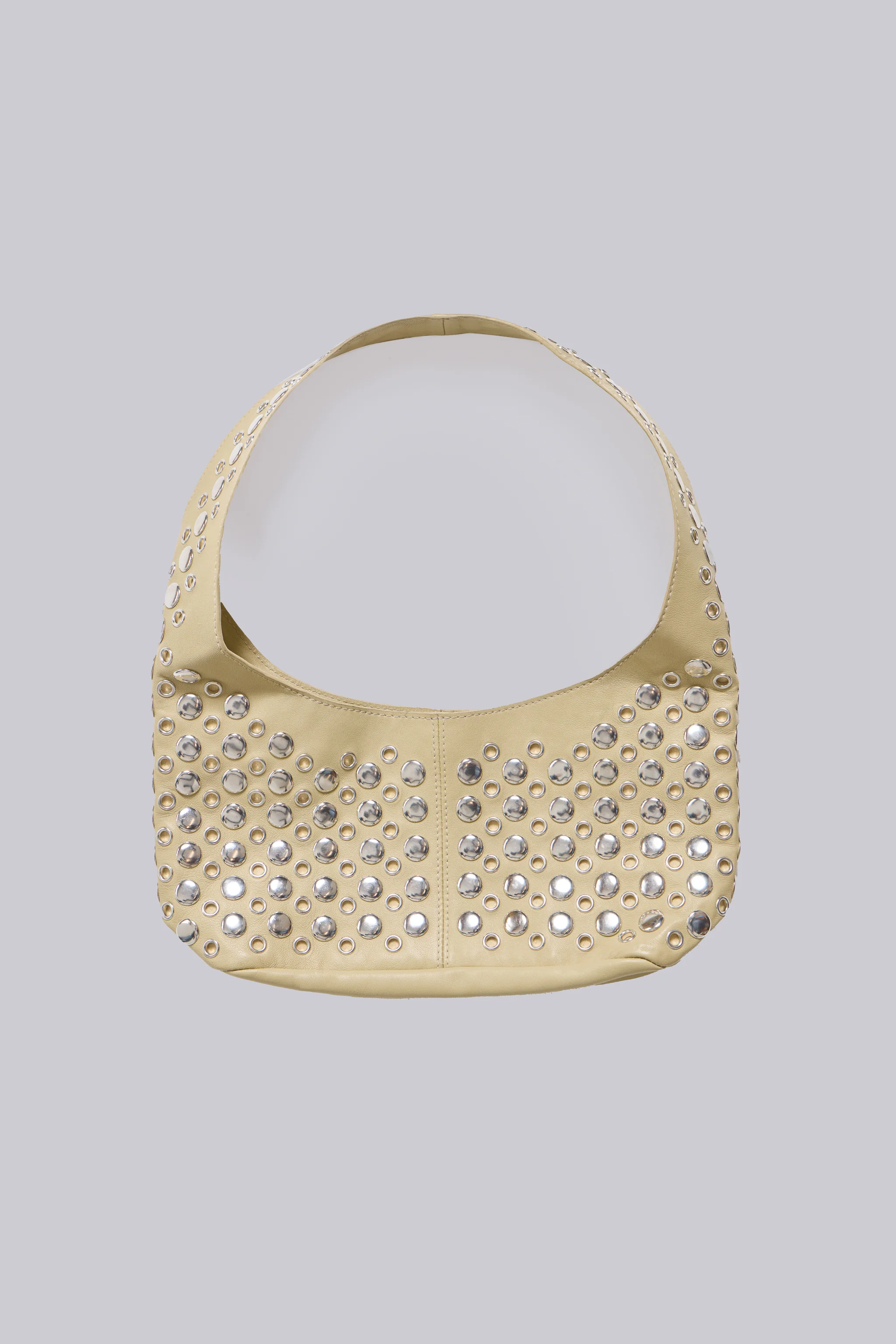 Osmium Studded Leather Bag in Cream - Image 3