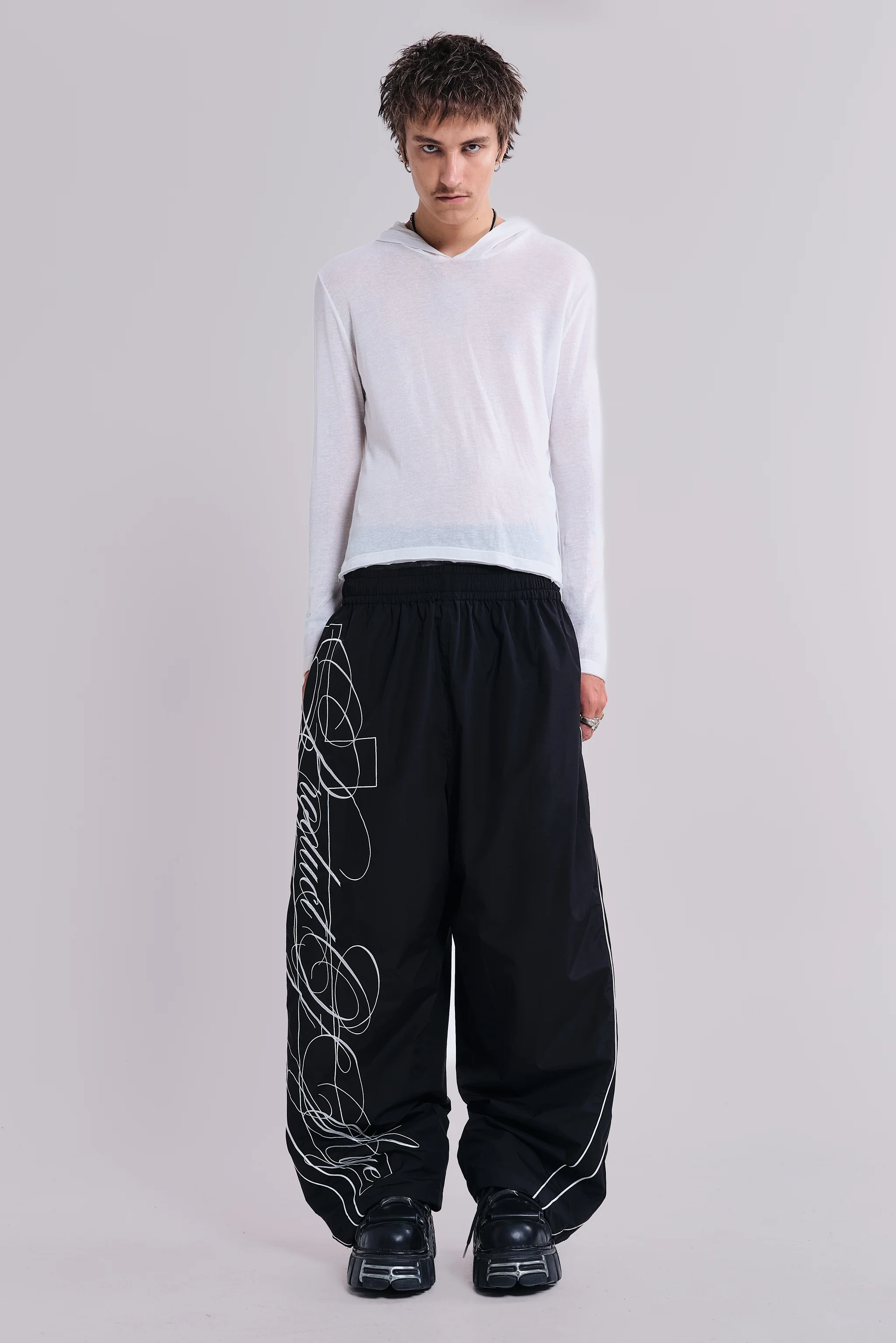 P.O.A. Black Vapor Tracksuit Bottoms - Image 3