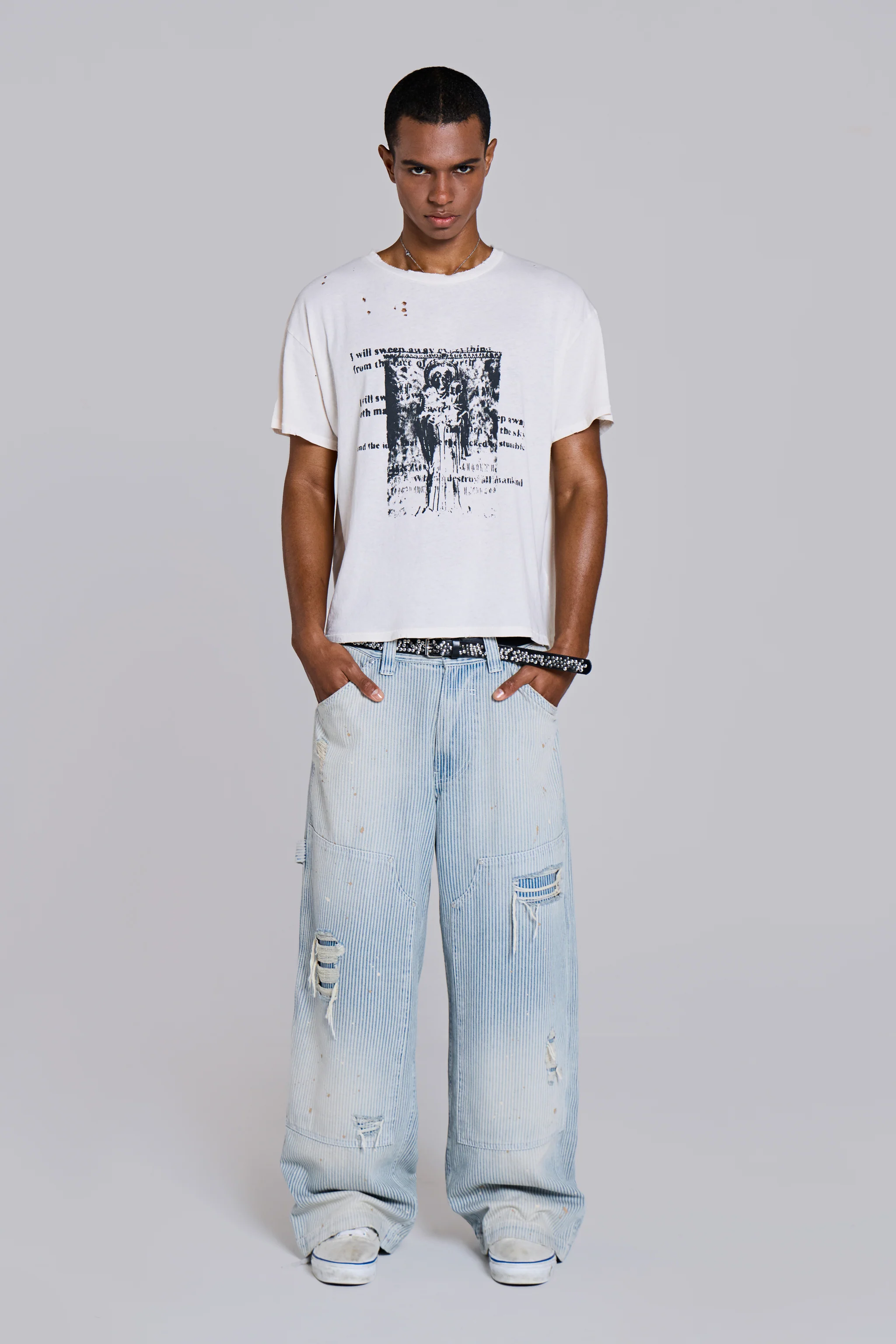 Pinstripe Double Knee Carpenter Jeans - Image 2
