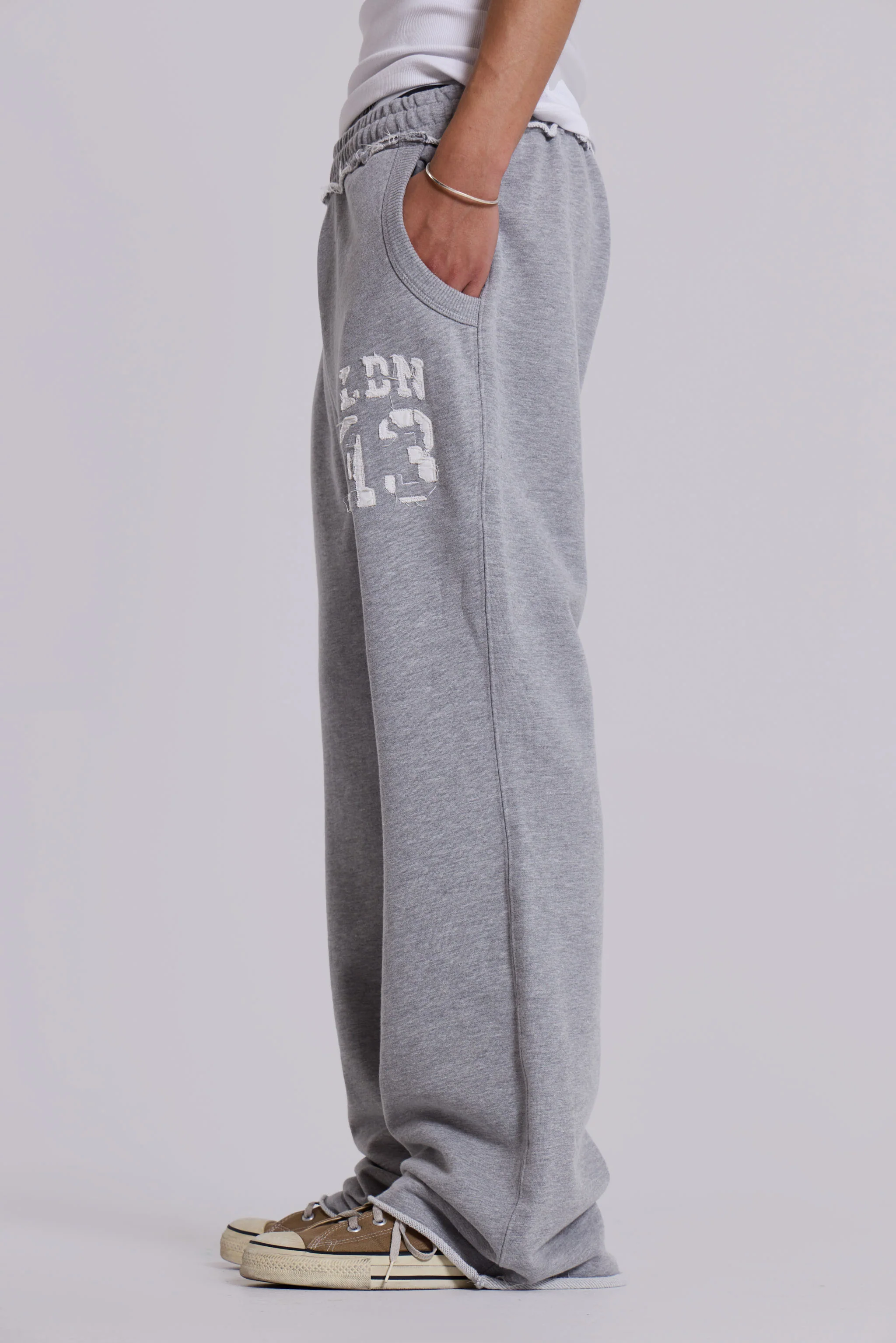 13 Grey Marl Bootcut Monster Joggers - Image 6