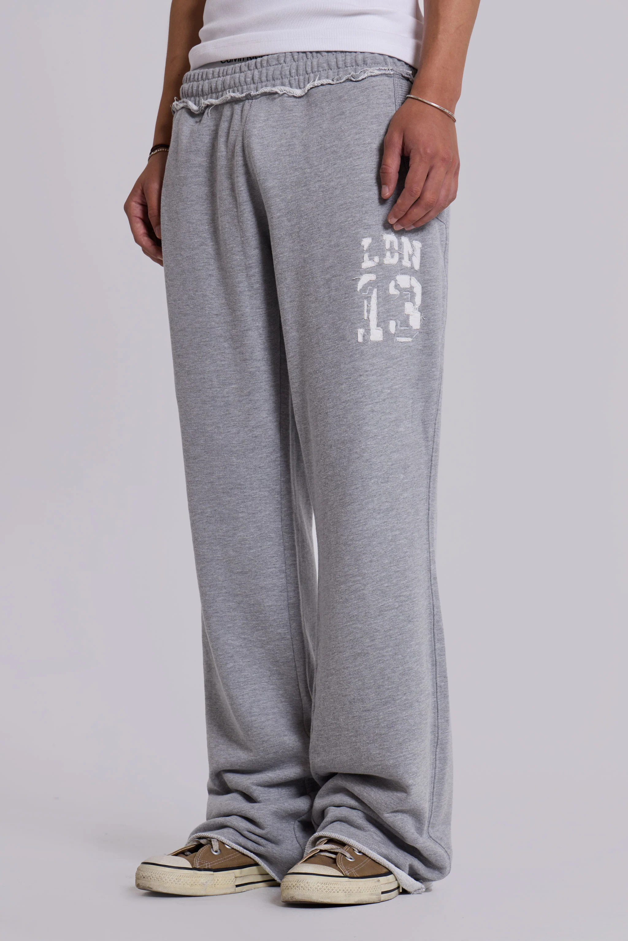 13 Grey Marl Bootcut Monster Joggers - Image 7