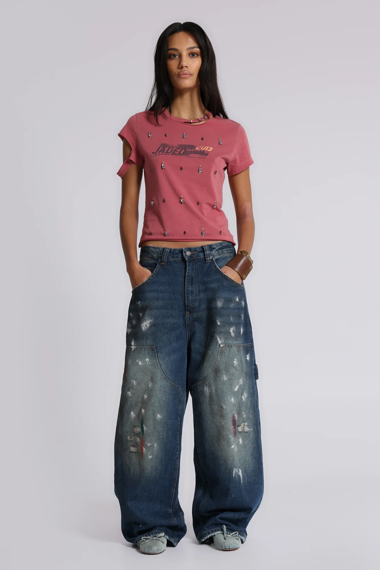 Rally Distressed Embellished Tee - Image 7