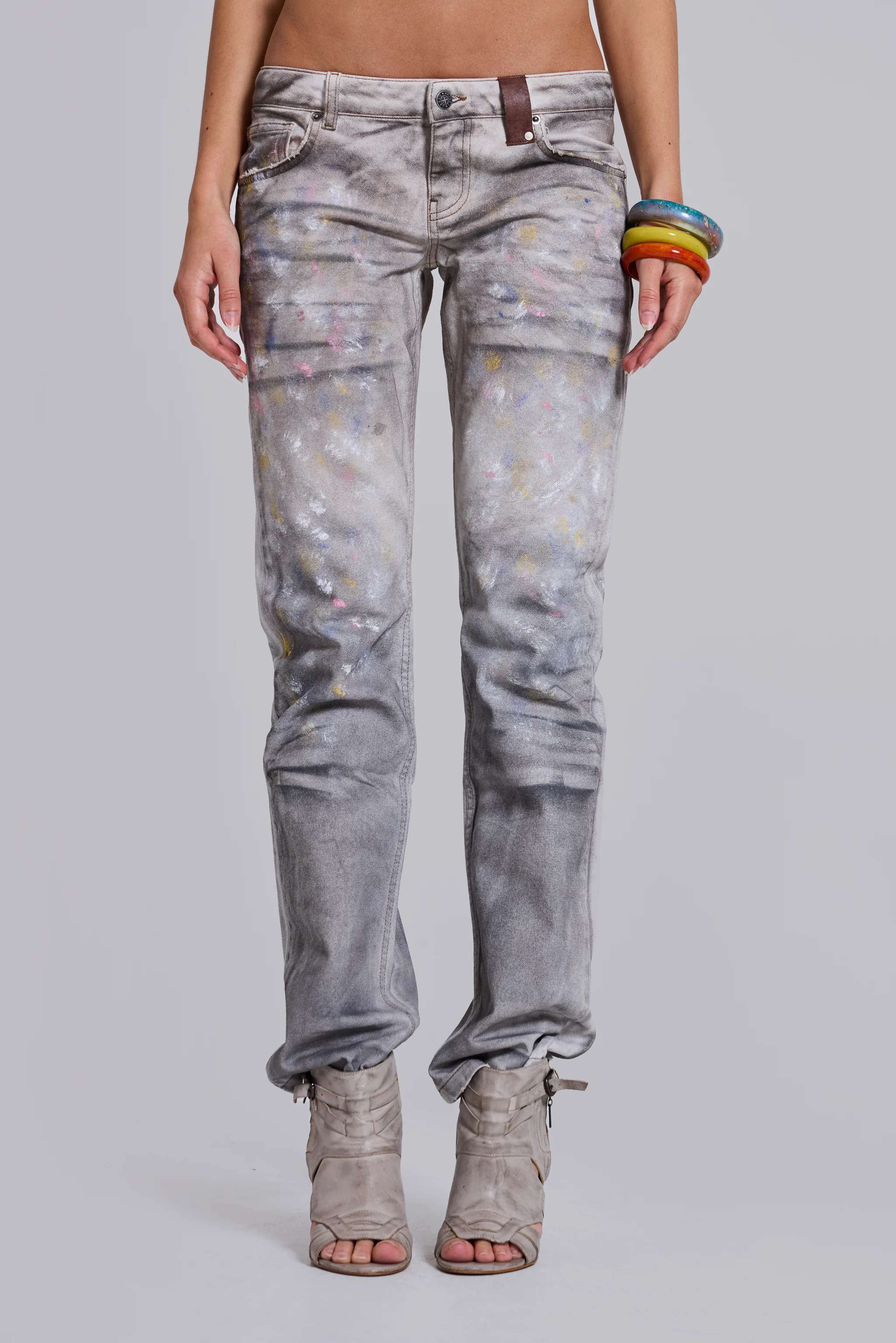 Rider Low Rise Straight Leg Jeans in Painter - Image 4