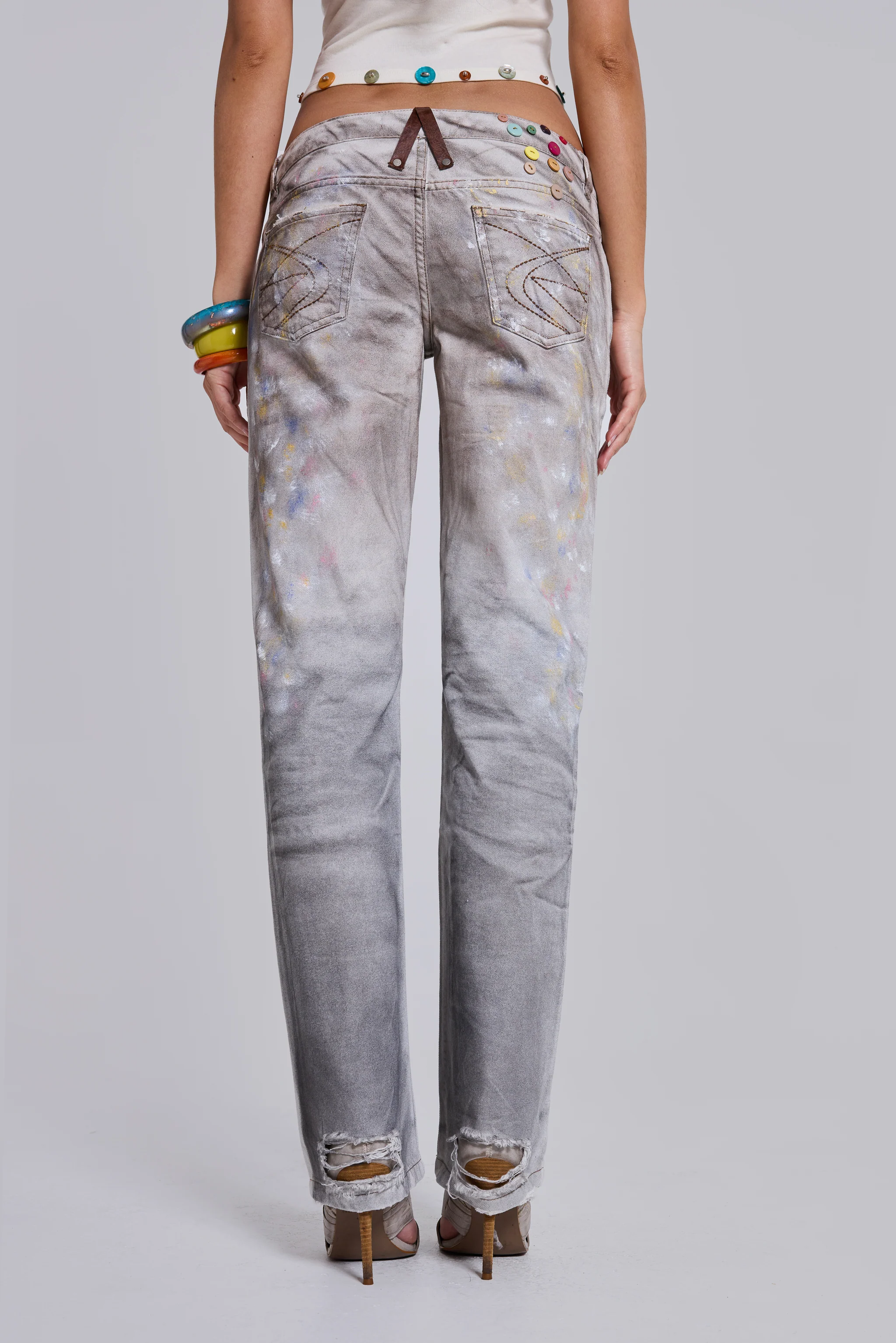 Rider Low Rise Straight Leg Jeans in Painter - Image 6